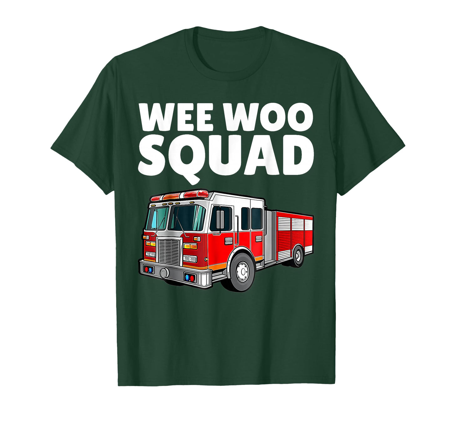 Wee Woo Squad Firefighter Art Fire Truck Fireman T-Shirt