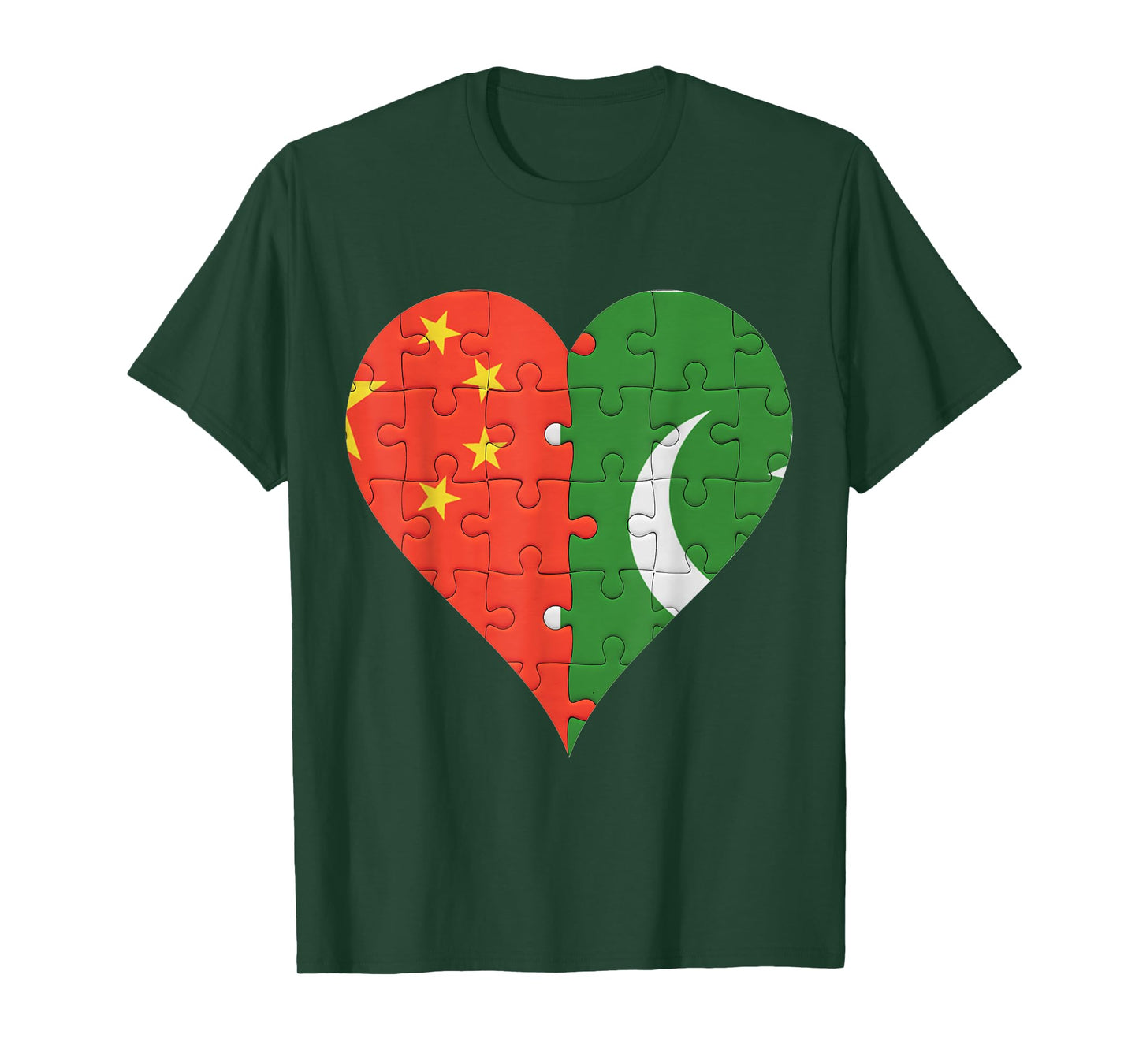 Chinese Pakistani Flag Heart T-Shirt