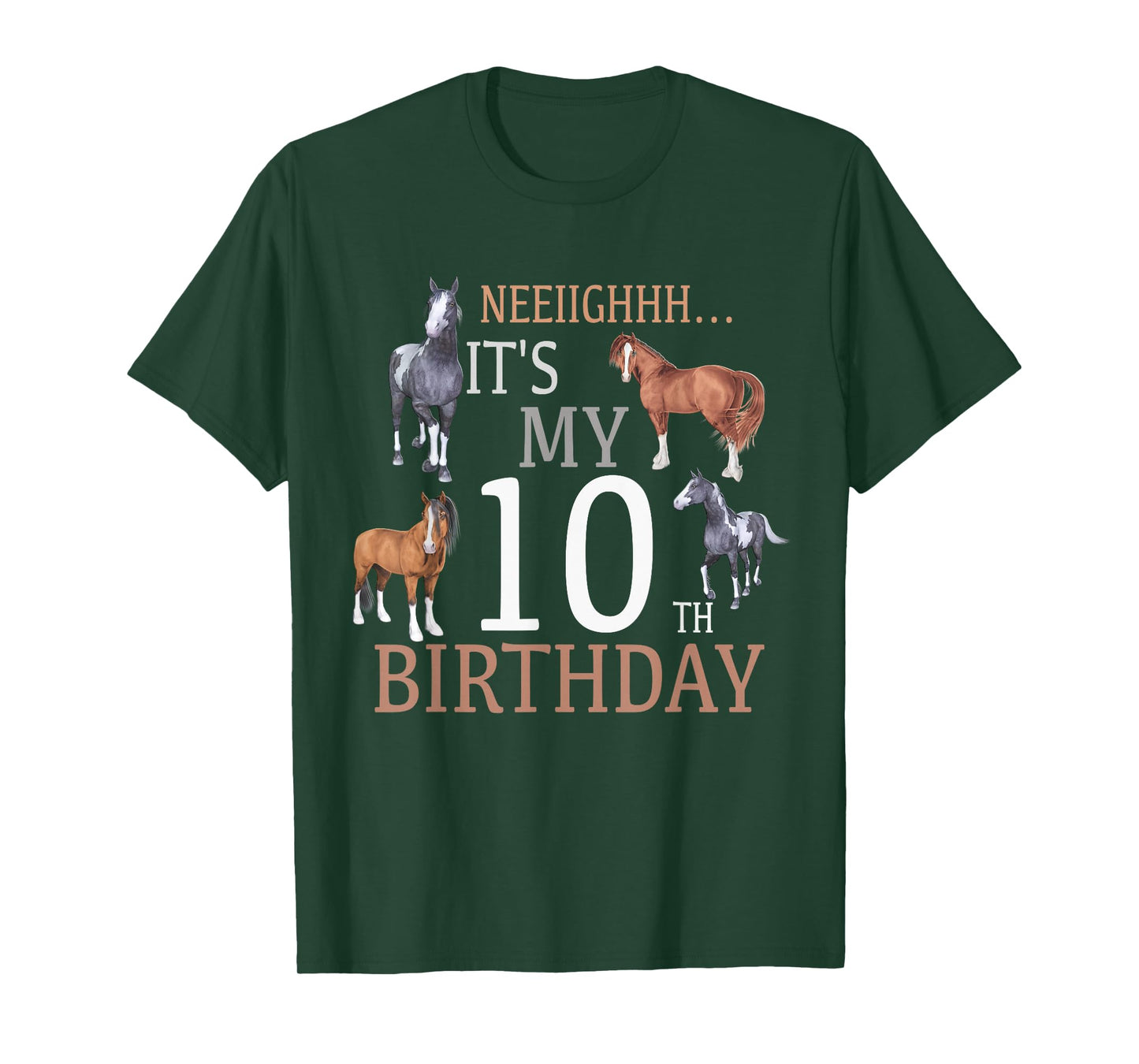 Its My 10th Birthday Shirt Horse Lover 10 Year Old Birthday T-Shirt