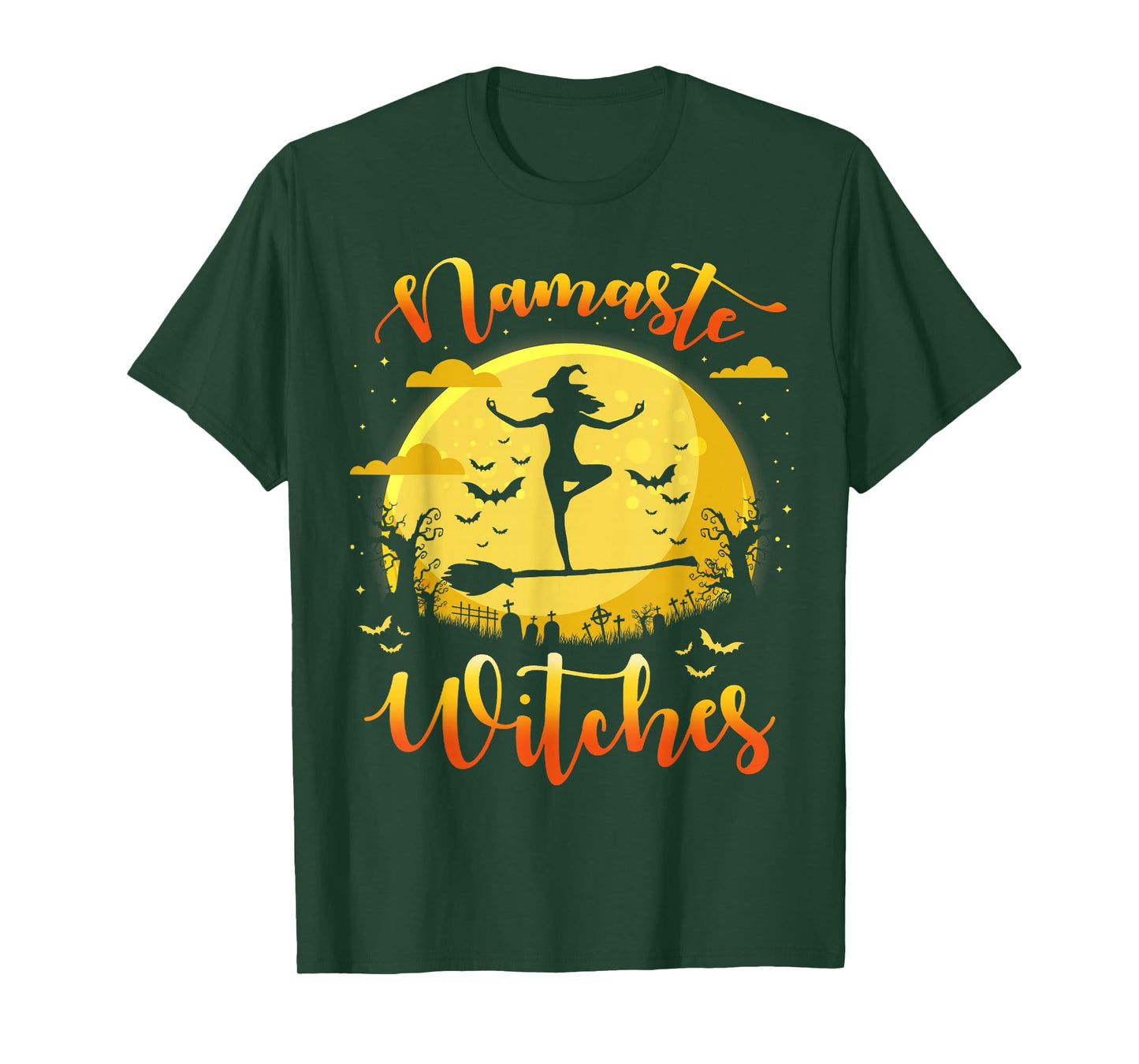 Namaste Witches Funny Halloween Her Yoga Costume T-Shirt