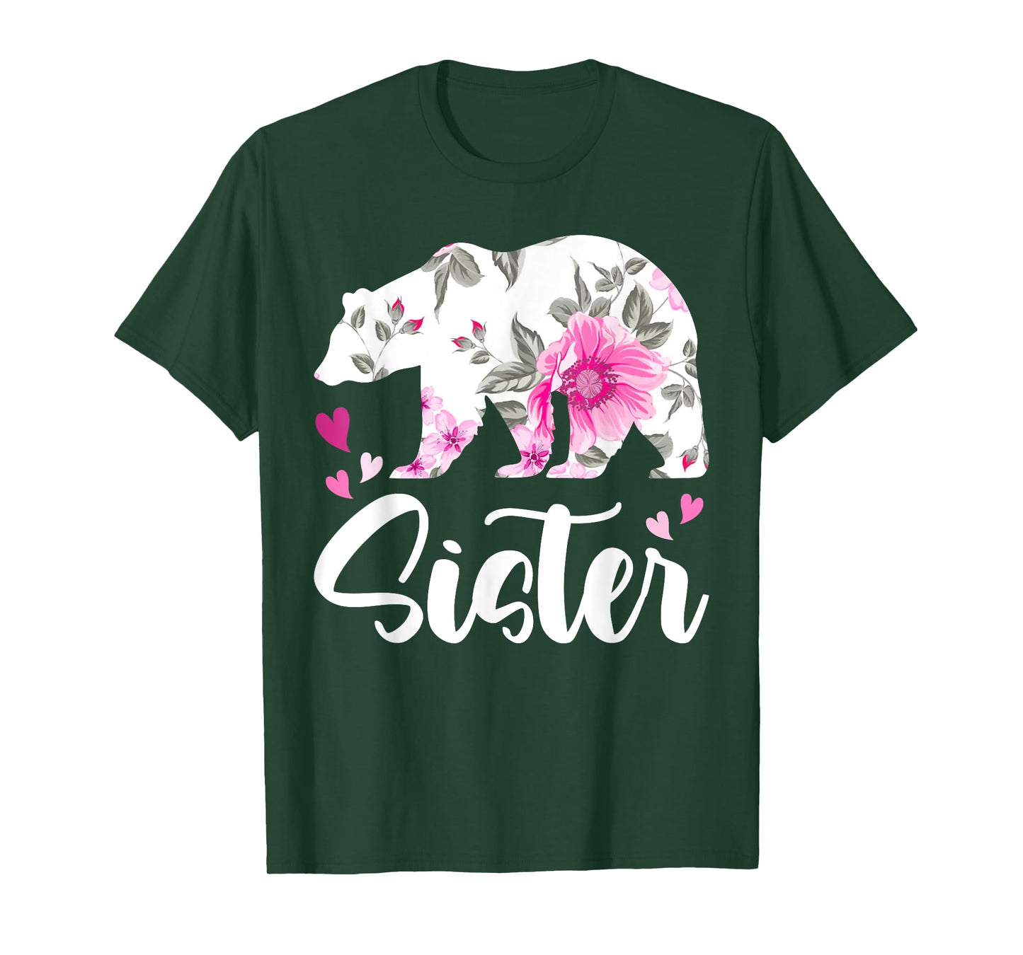 Floral Sister Bear Matching Family Bear, Sister Bear T-Shirt