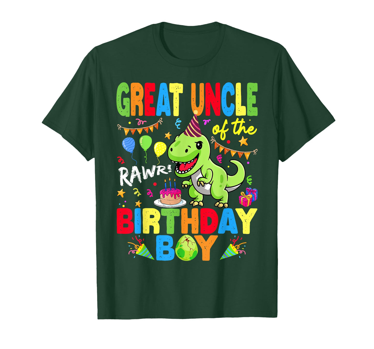 Great Uncle Of The Birthday Boy Dinosaur T-Rex RAWR T-Shirt