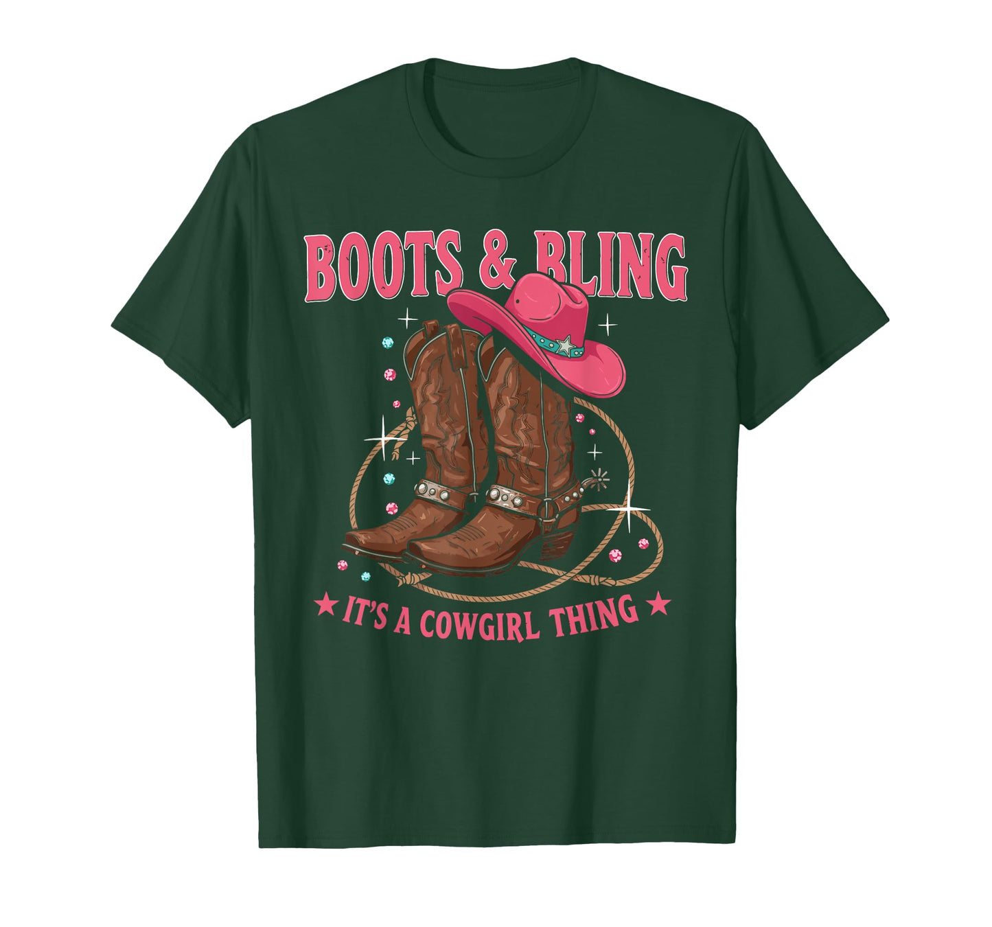 Howdy Country Rodeo Girl Western Boots & Bling its a Cowgirl T-Shirt