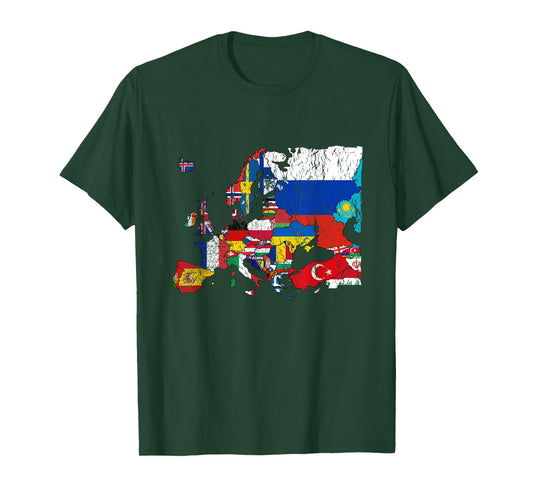 Europe Map with Flags T-Shirt T-Shirt