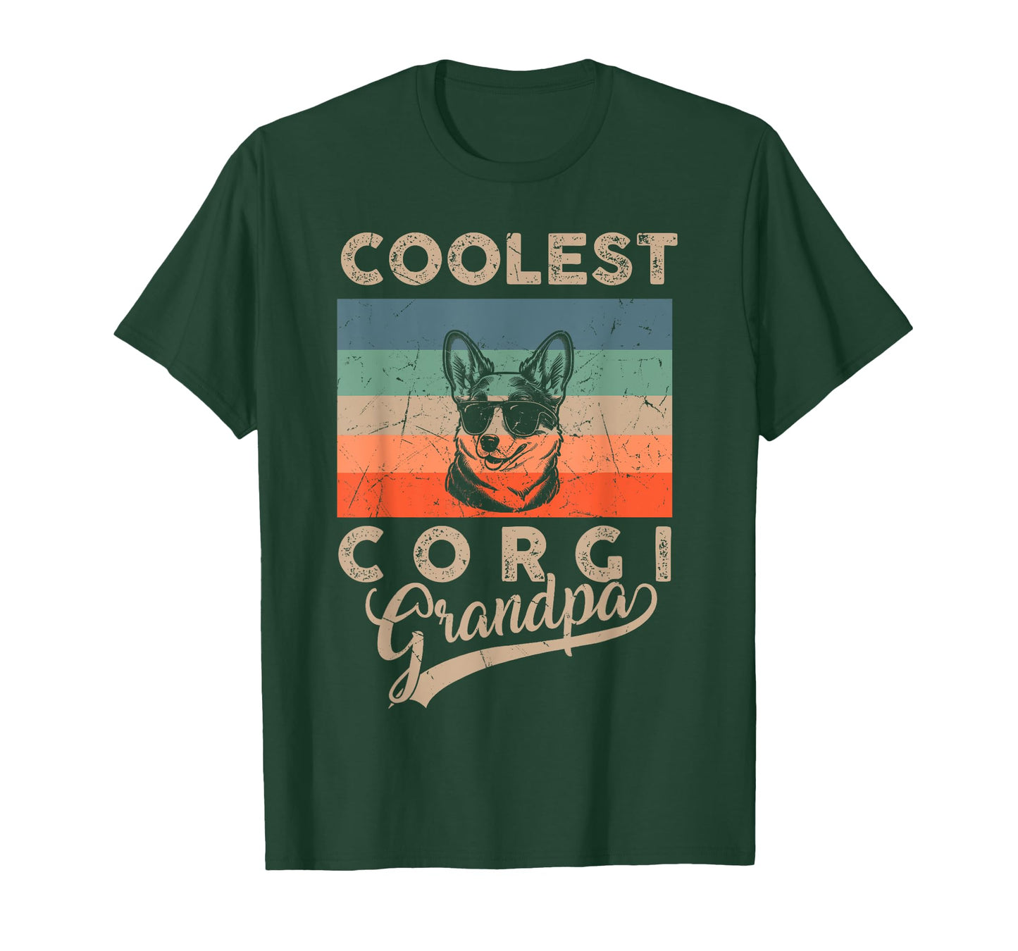 Coolest Corgi Grandpa Gifts for Men Funny Dog Grandpa Retro T-Shirt