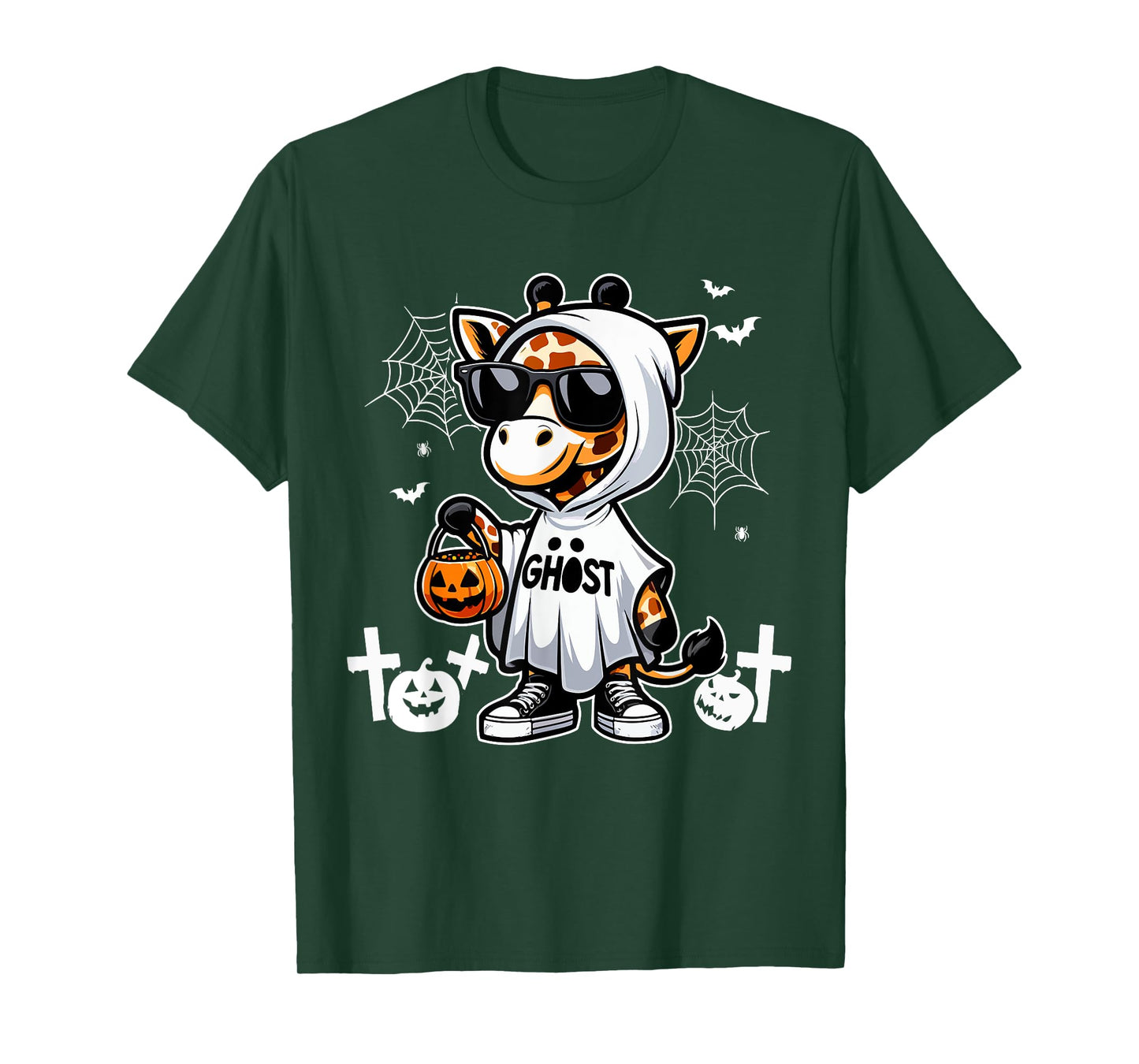 Ghost Halloween Giraffe Sunglasses Cosplay Boo Ghost Lover T-Shirt
