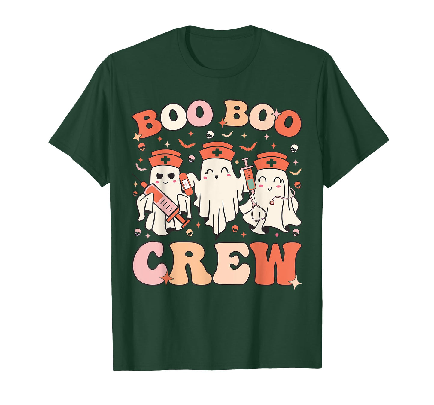 Boo Boo Crew Nurse Halloween Nurse Ghost Women Halloween T-Shirt