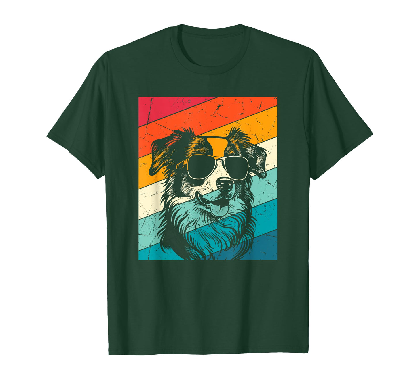 Retro Vintage Mini Aussie Sunglasses Dog Lovers Men Women T-Shirt