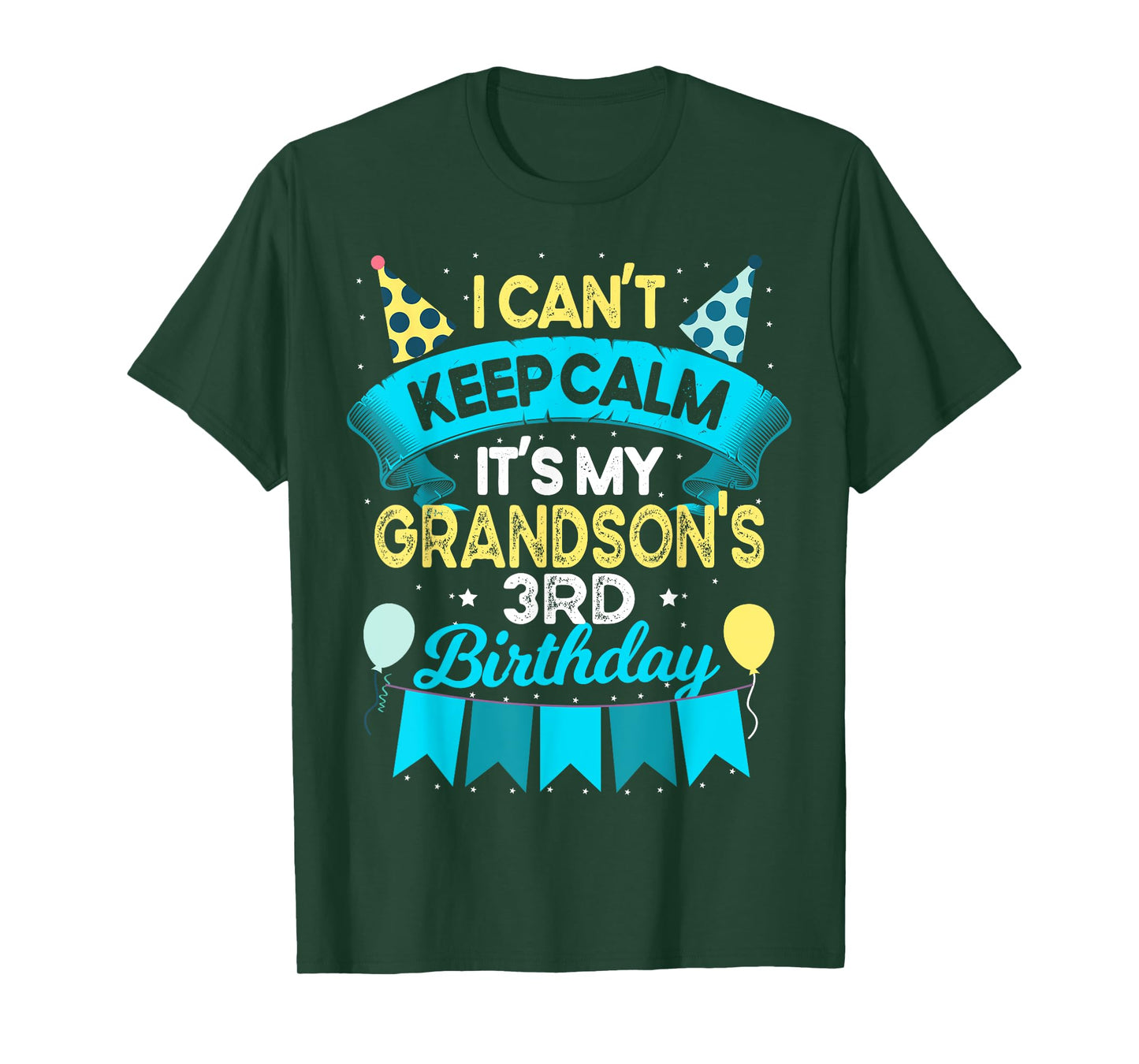 3 Years Old Grandson Gift It's My Grandson 3rd Birthday T-Shirt