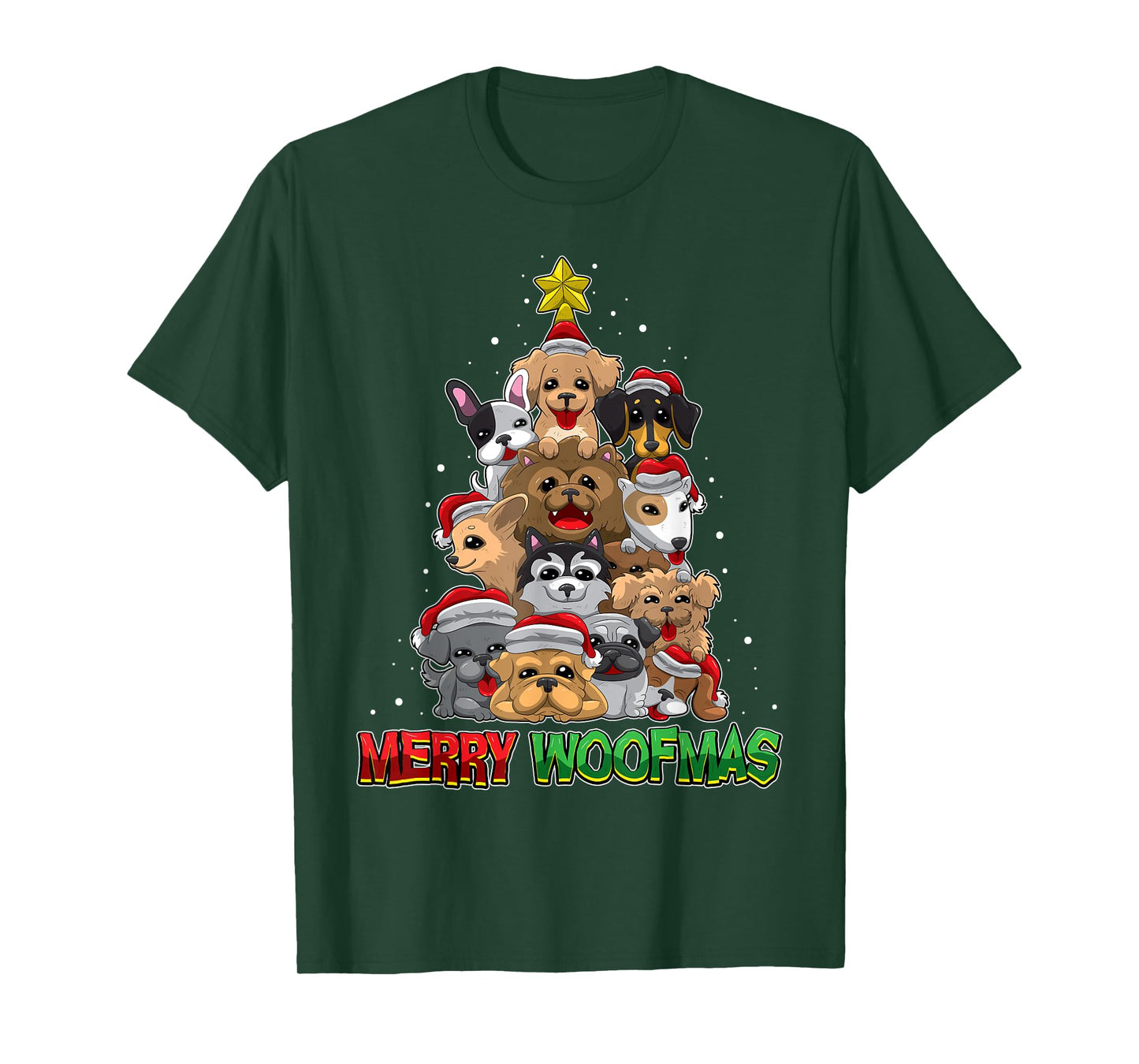 Merry Woofmas - Merry Christmas For Dog Lovers T-Shirt