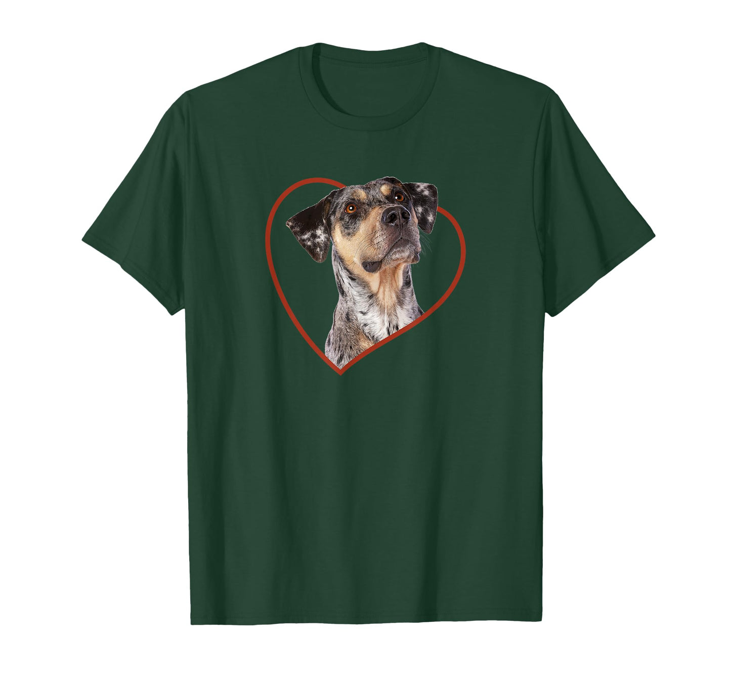 Louisiana Catahoula Leopard Dog Portrait Heart T-Shirt