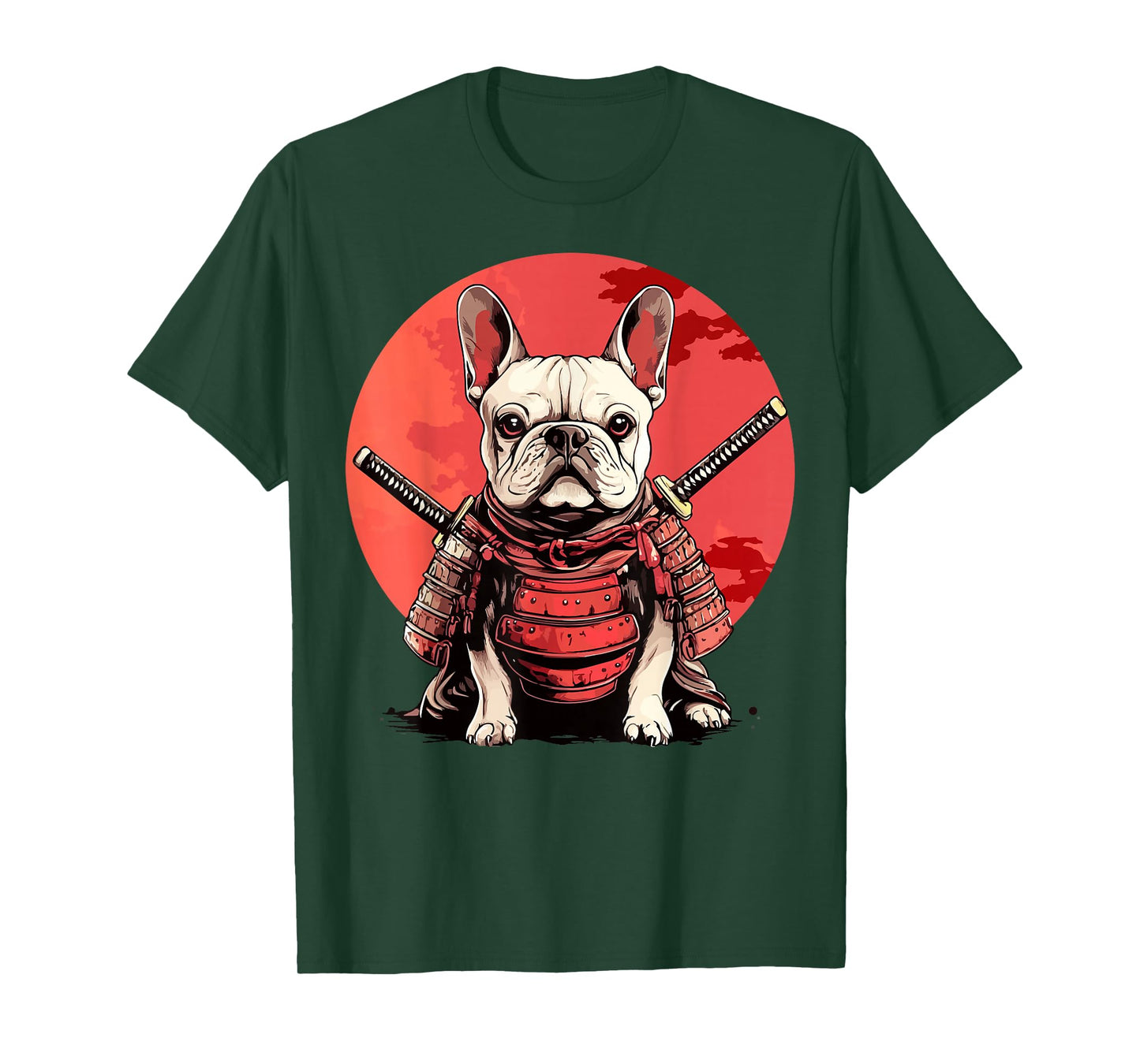 French Bulldog Dog Japanese Ukiyo-e Style Samurai Dogs T-Shirt