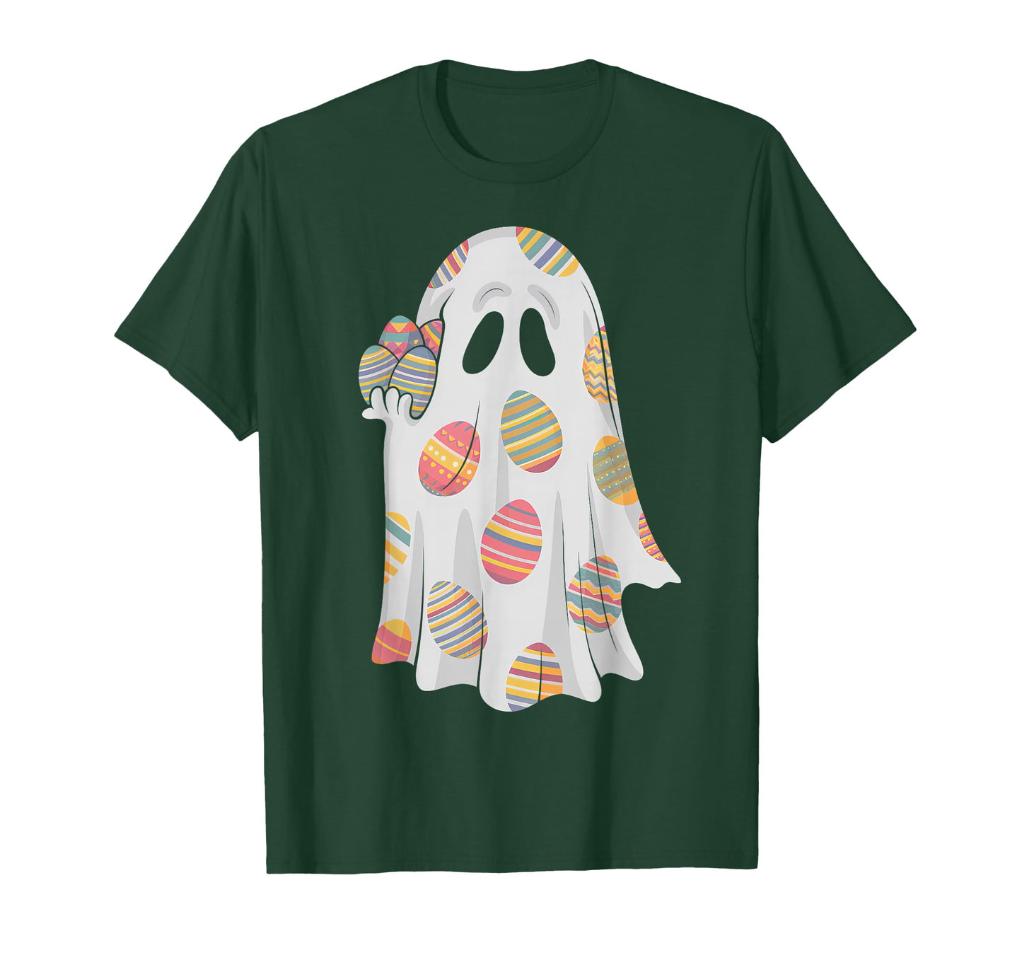 Funny Rainbow Boo Egg Bunny Happy Easter Day Spooky Season T-Shirt