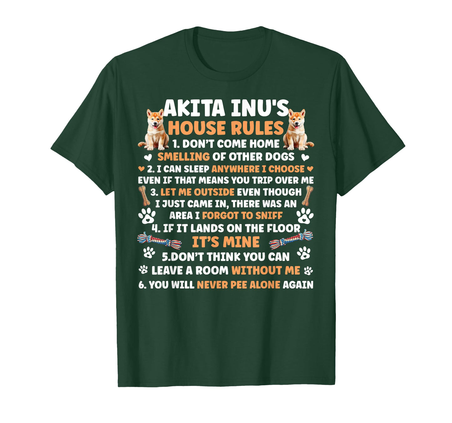 Akita Inu's House Rules Akita Inu Lover Akita Inu Owner T-Shirt