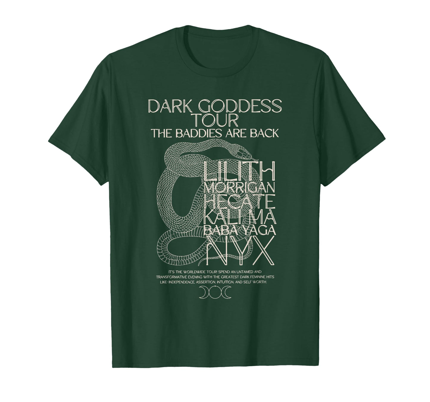 Dark Goddess Tour Nyx Lilith Hecate Morrigan Snake T-Shirt