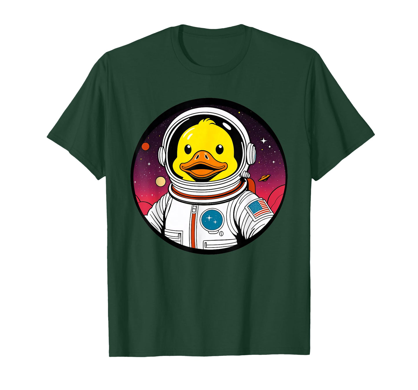 Cute Rubber Duck Space Astronaut Duck Lovers Men Women Kids T-Shirt
