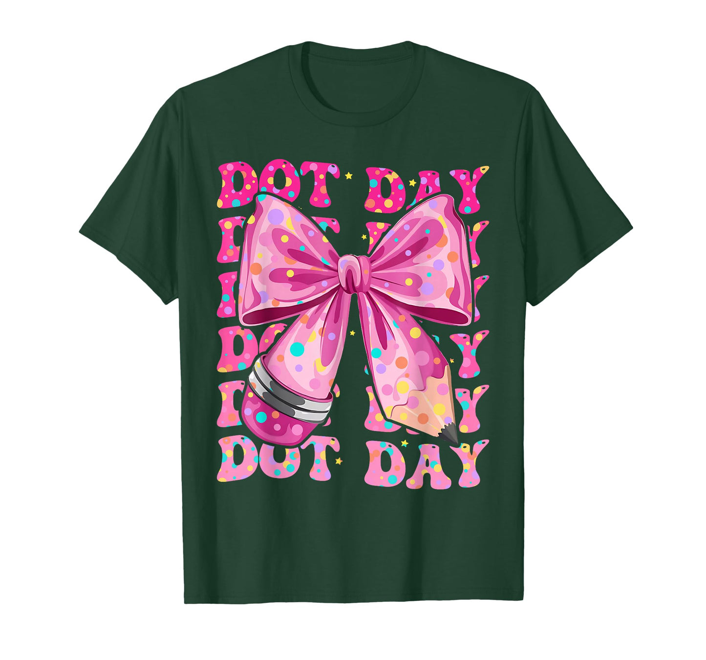 Happy Dot Day 2025 Coquette Bow Teachers Kids Boys Girls T-Shirt