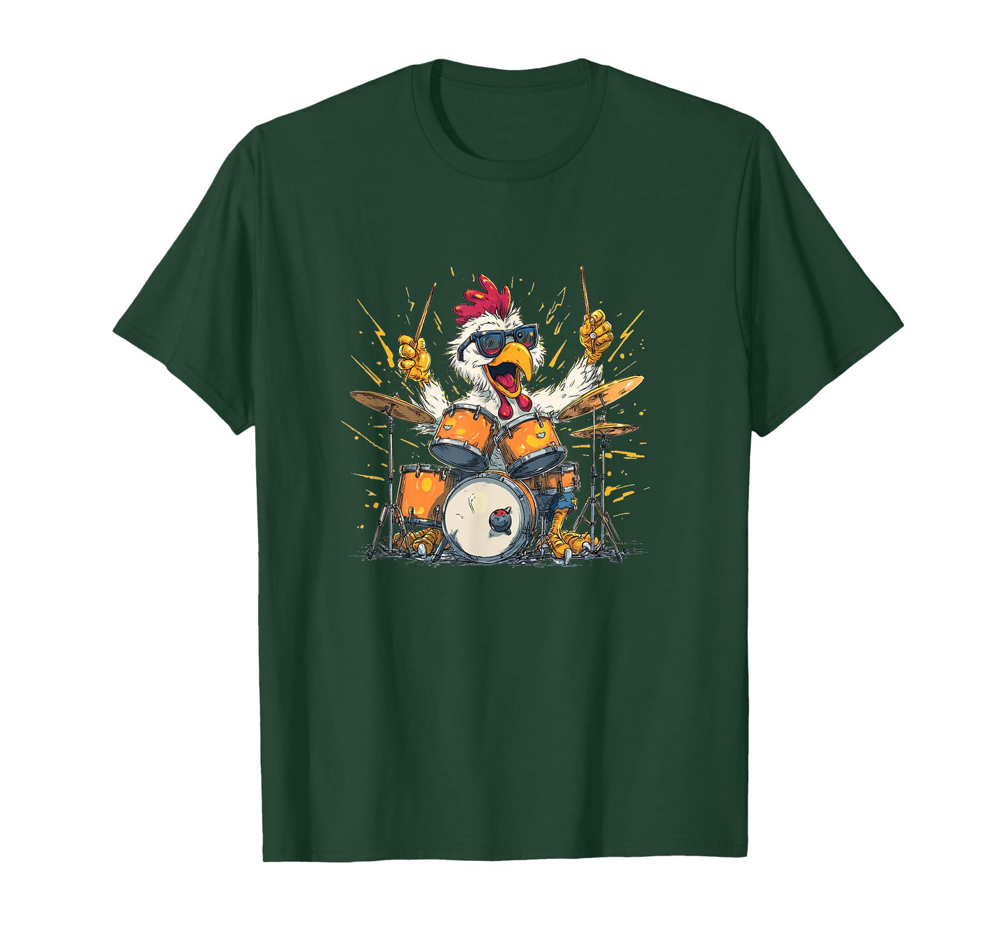 Rolling Chicken with Drums for Music and Drummer Lovers T-Shirt