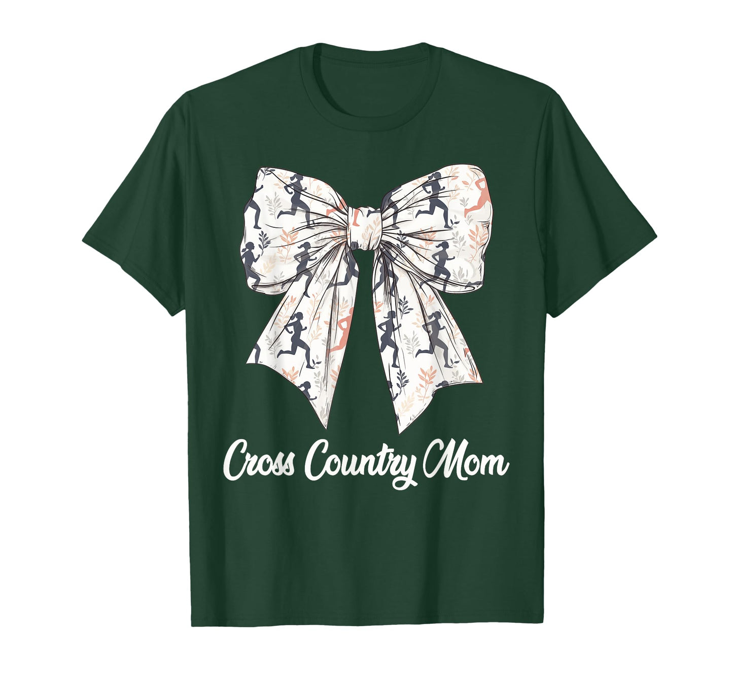 Cross Country Mom Coquette Bow Cute XC Lovers Mothers Day T-Shirt