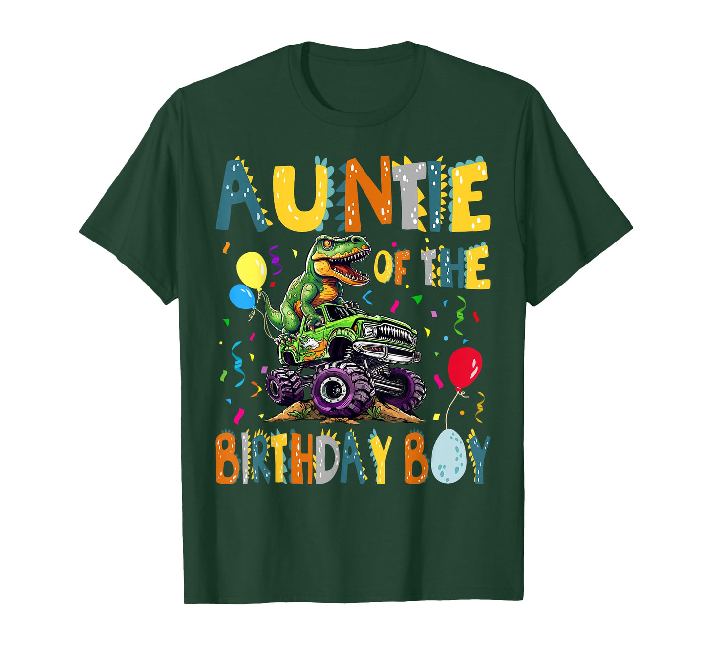 Auntie Of The Birthday Boy T-Rex Dinosaur Birthday Party T-Shirt