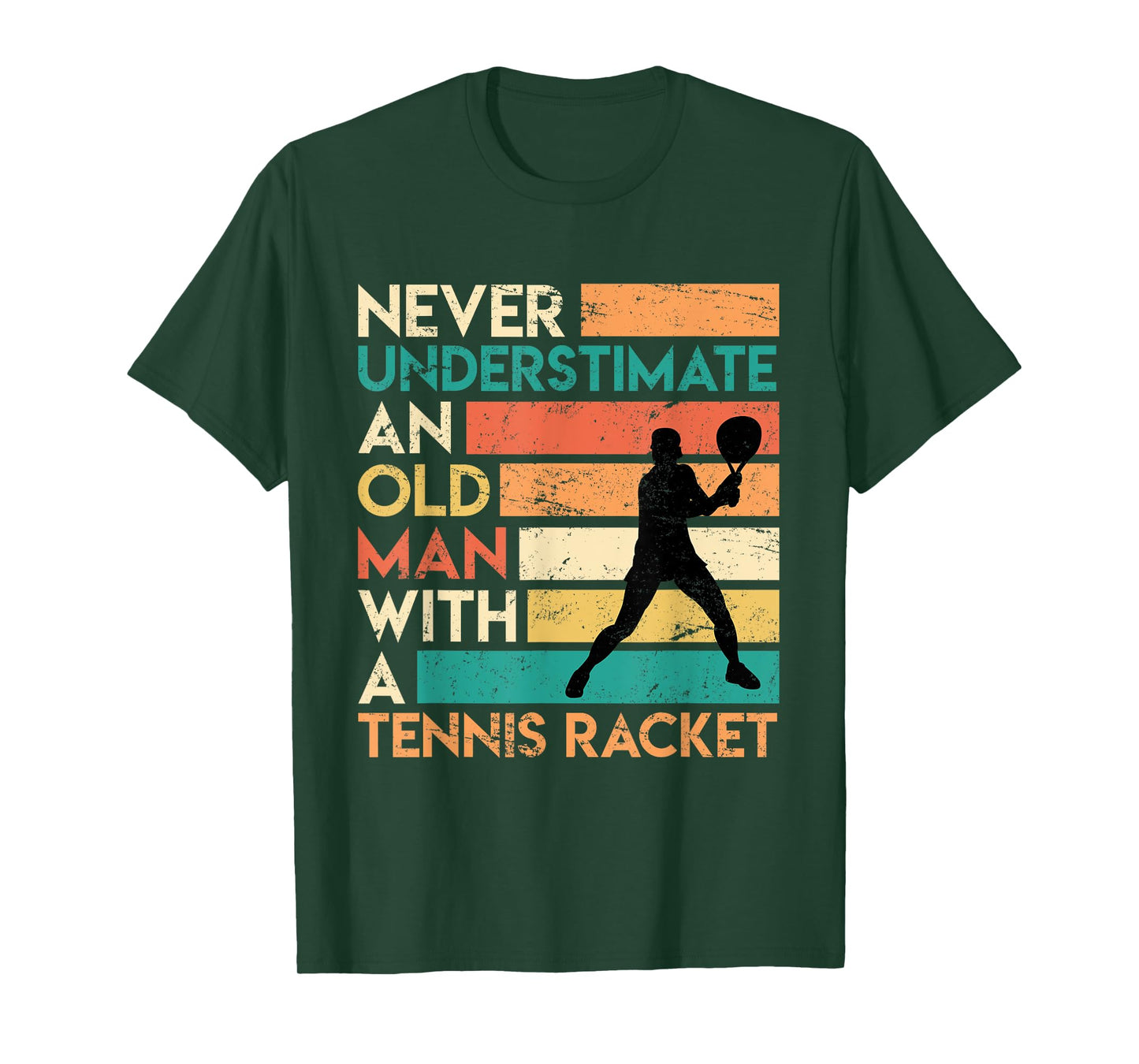 Retro Never underestimate an old man Tennis racket T-Shirt
