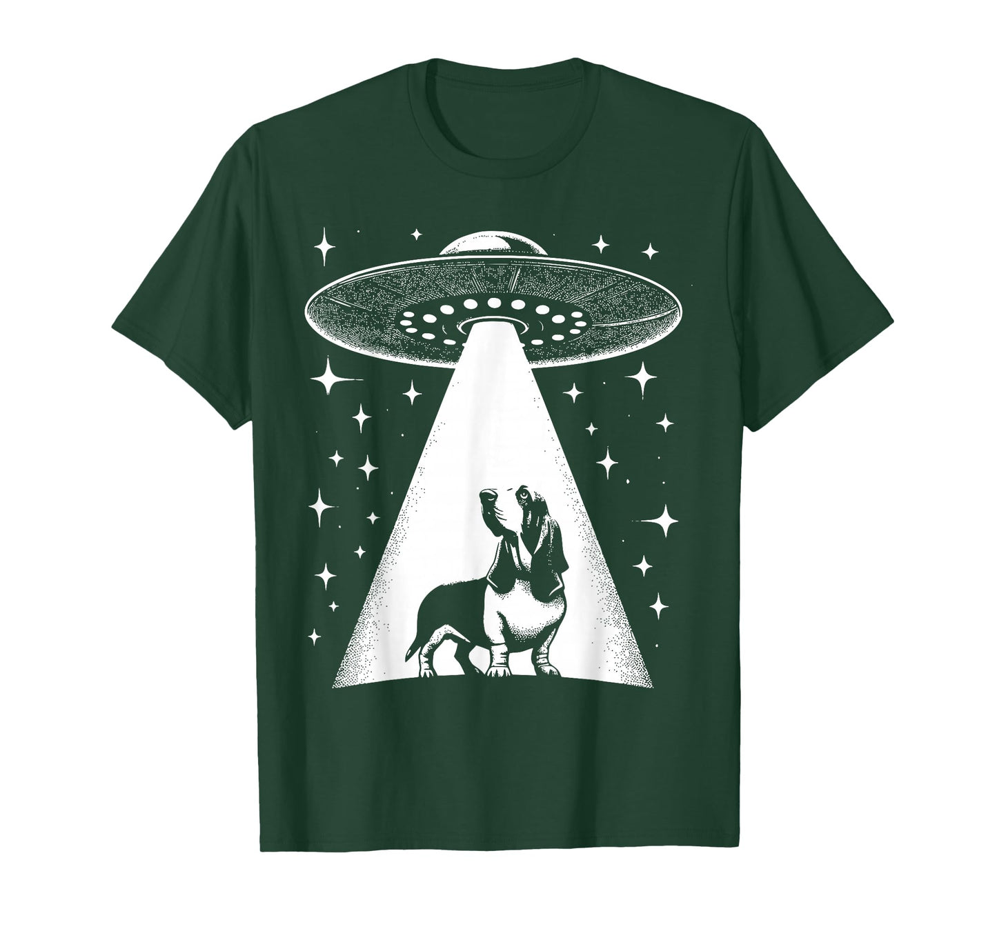 Basset Hound Mom Dad Dog - Funny Alien UFO T-Shirt