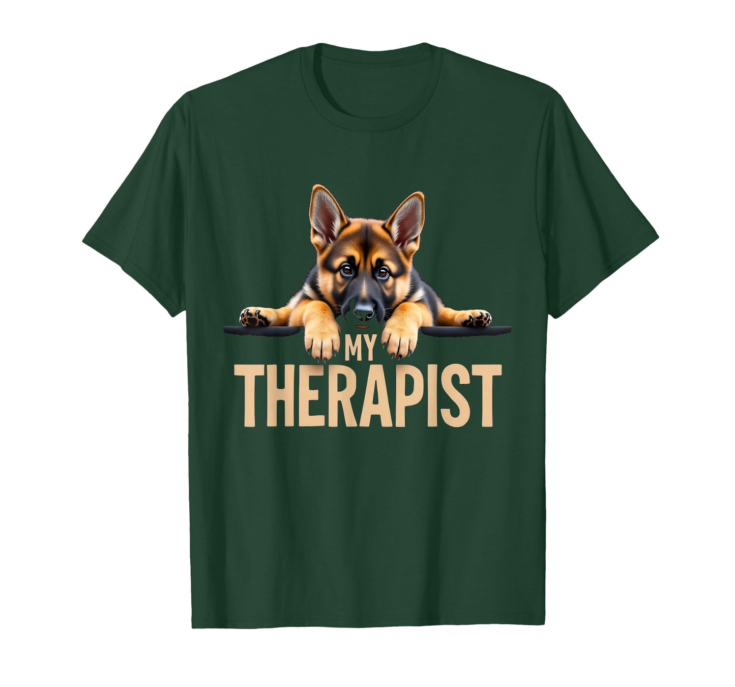 Funny GSD Shep Puppy My Therapist German Shepherd Dog T-Shirt