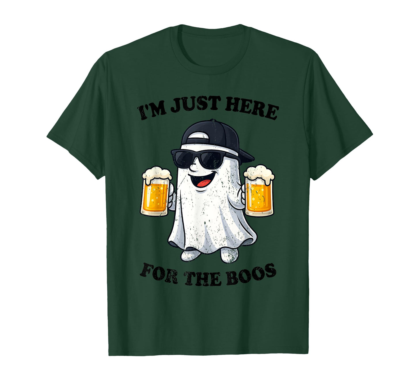 I'm Just Here For The Boos Halloween Women Ghost Cute Funny T-Shirt
