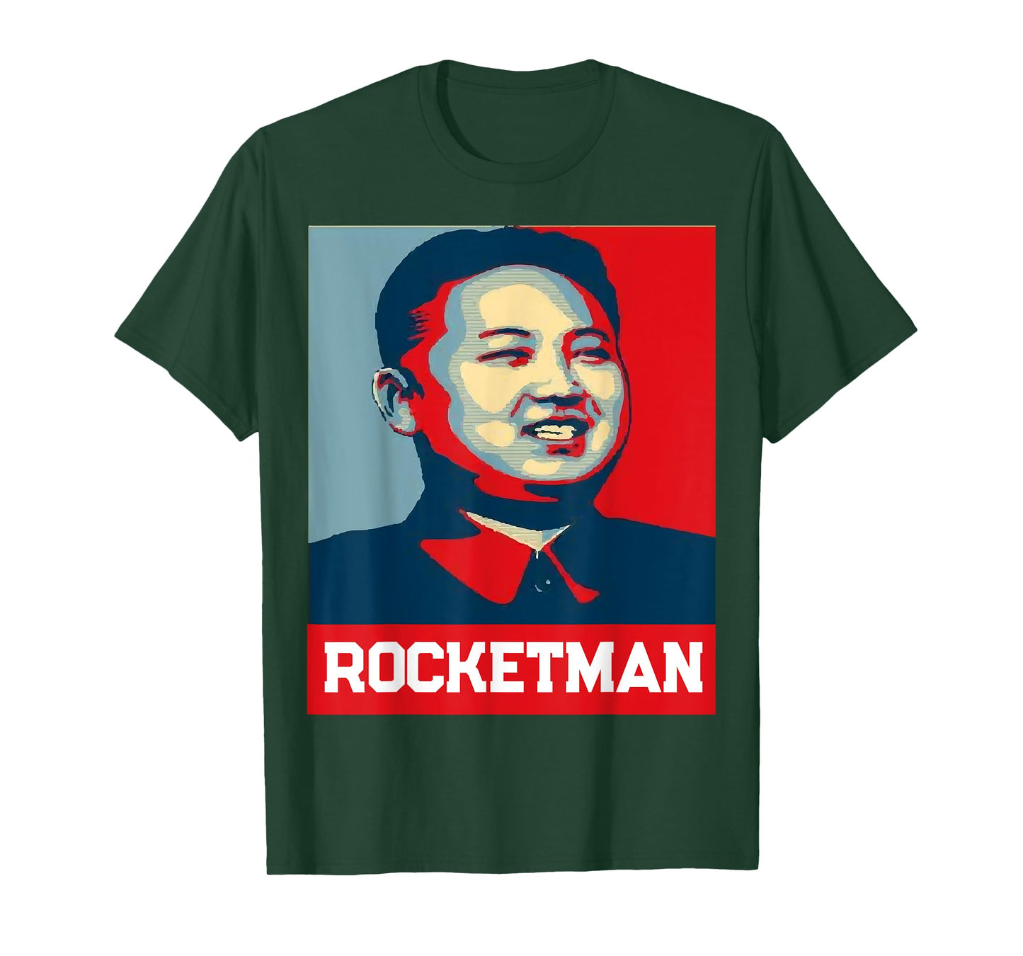 Kim Jong Un Rocket Man T-Shirt - Funny North Korea Shirt - Unisex-Adults - Black - Small - Short Sleeve - Classic Fit - Cotton Blend - Modern - Retro - Political Theme
