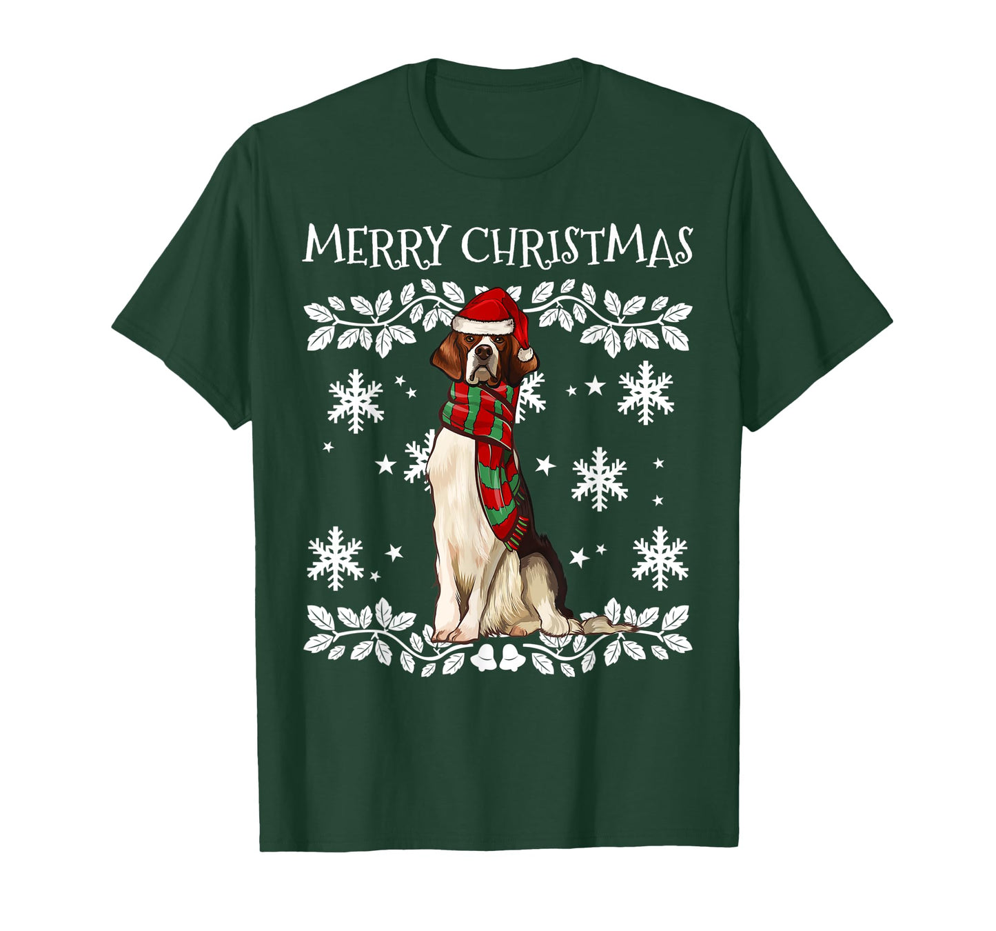 Merry Christmas Ornament Irish Red White Setter Xmas Santa T-Shirt