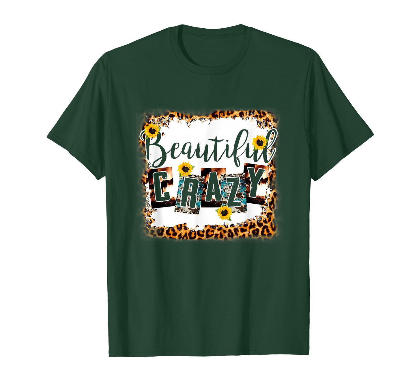 Crazy Women Beautiful Country Music Girl Western Leopard T-Shirt