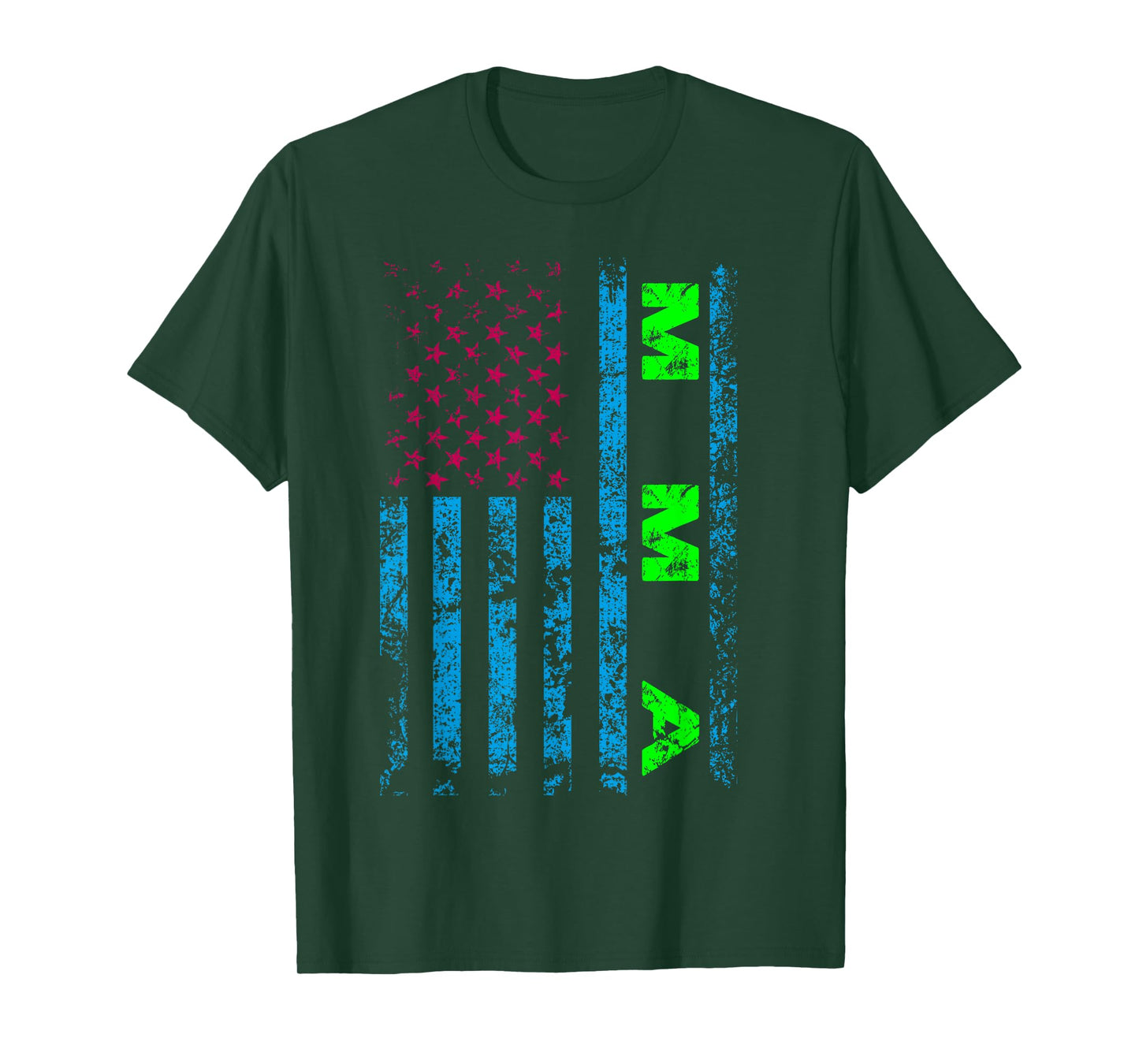 American USA Flag MMA Mixed Martial Arts Fighter Vintage T-Shirt