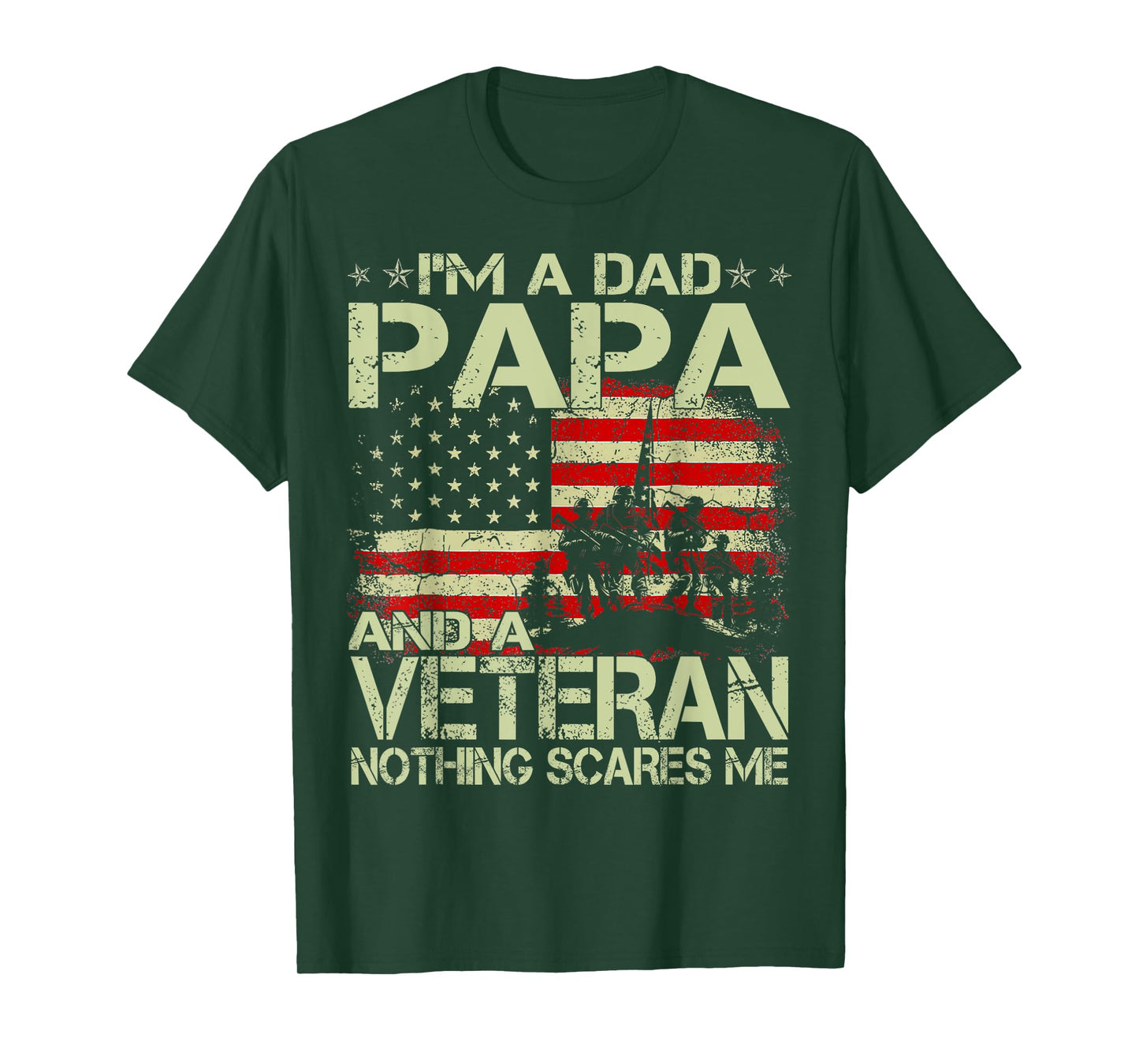 I'm A Dad Papa and A Veteran T Shirt for Dad Fathers Day T-Shirt