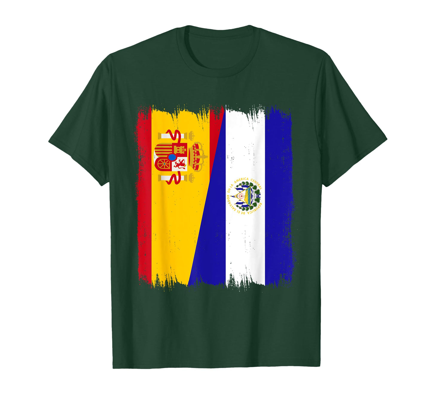 Spain El Salvador Flag Spanish Salvadorian Roots T-Shirt