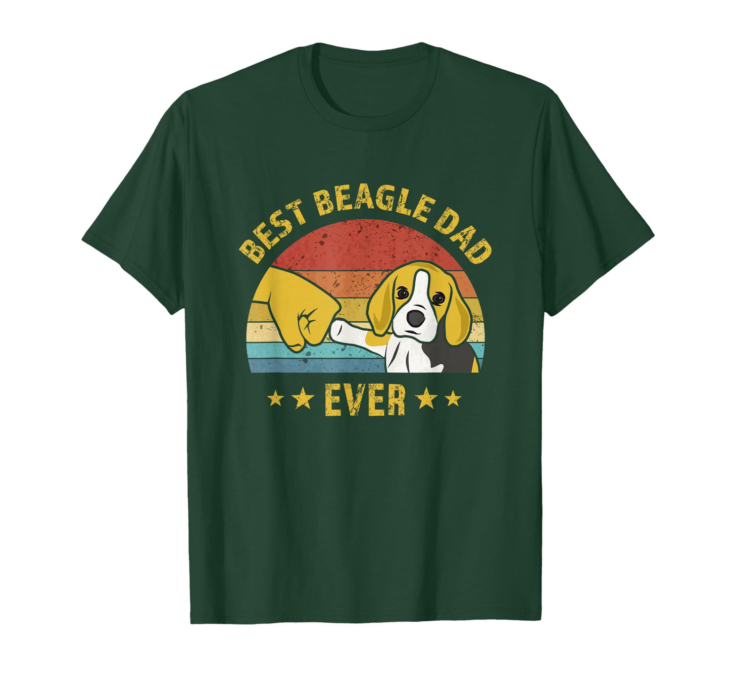 Cute Best Beagle Dad Ever Vintage Puppy Lover Retro Design T-Shirt