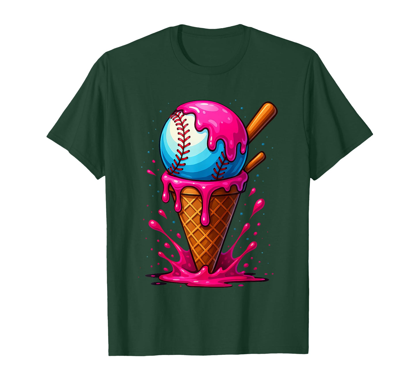Baseball Drip Boys Ice Cream Cone Drip Baseball T-Shirt