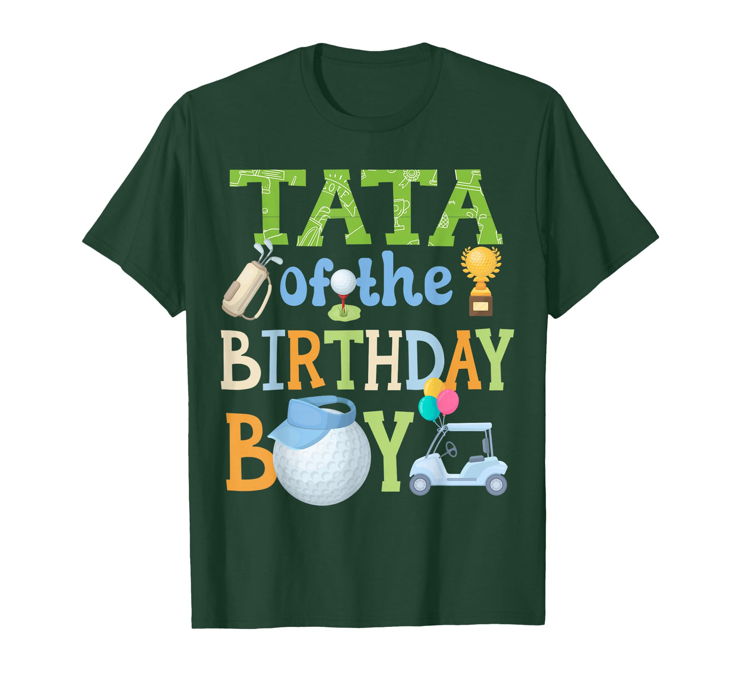 Tata of Birthday Boy Golf Family Celebration Matching T-Shirt