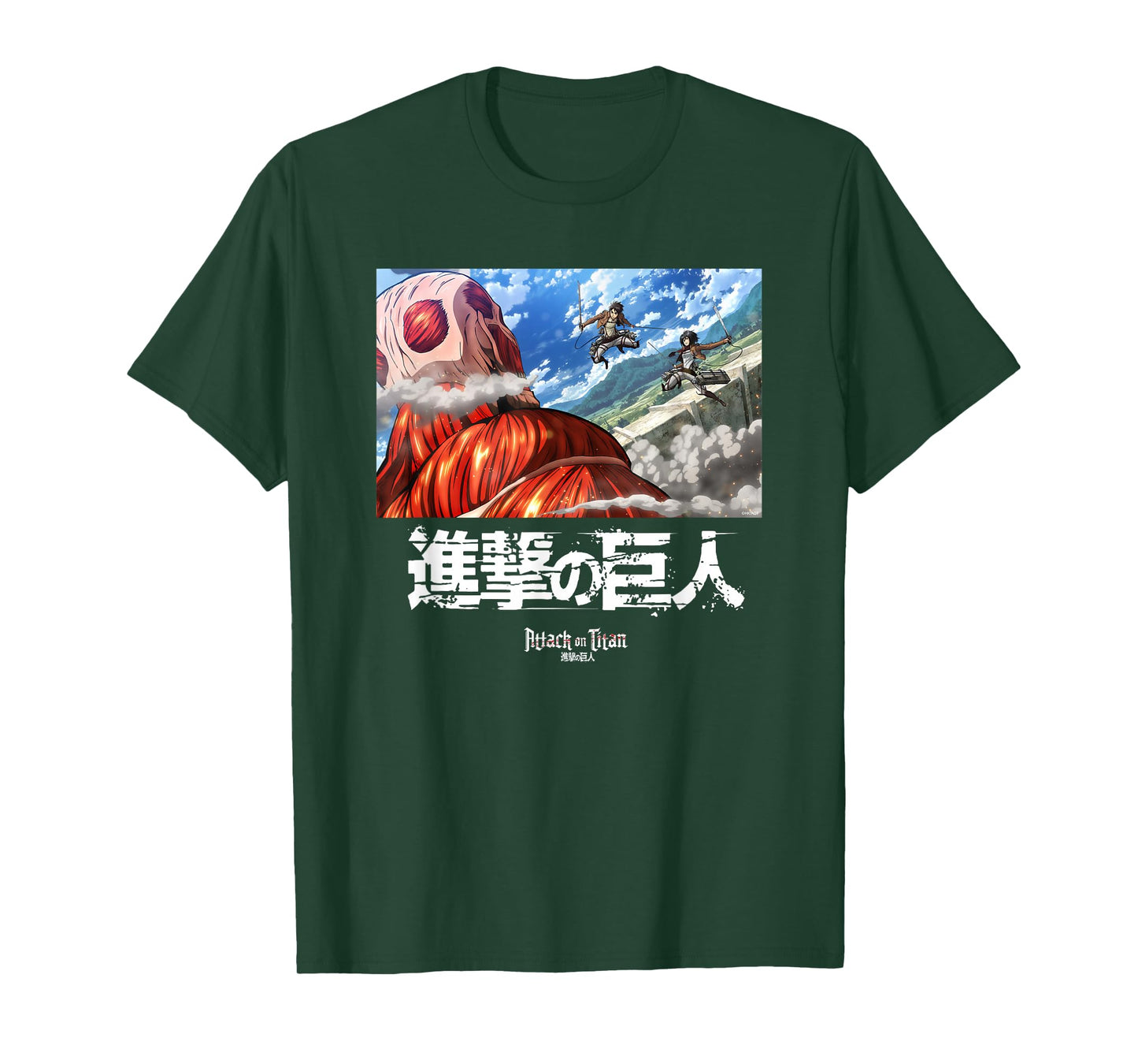 Attack on Titan Fighting Colossal Titan Scene Anime T-Shirt