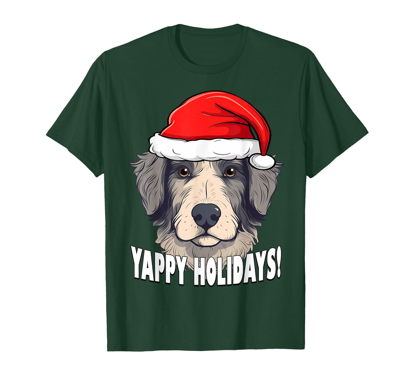 Christmas Aussiedoodle Yappy Holidays Funny Puppy Dog T-Shirt