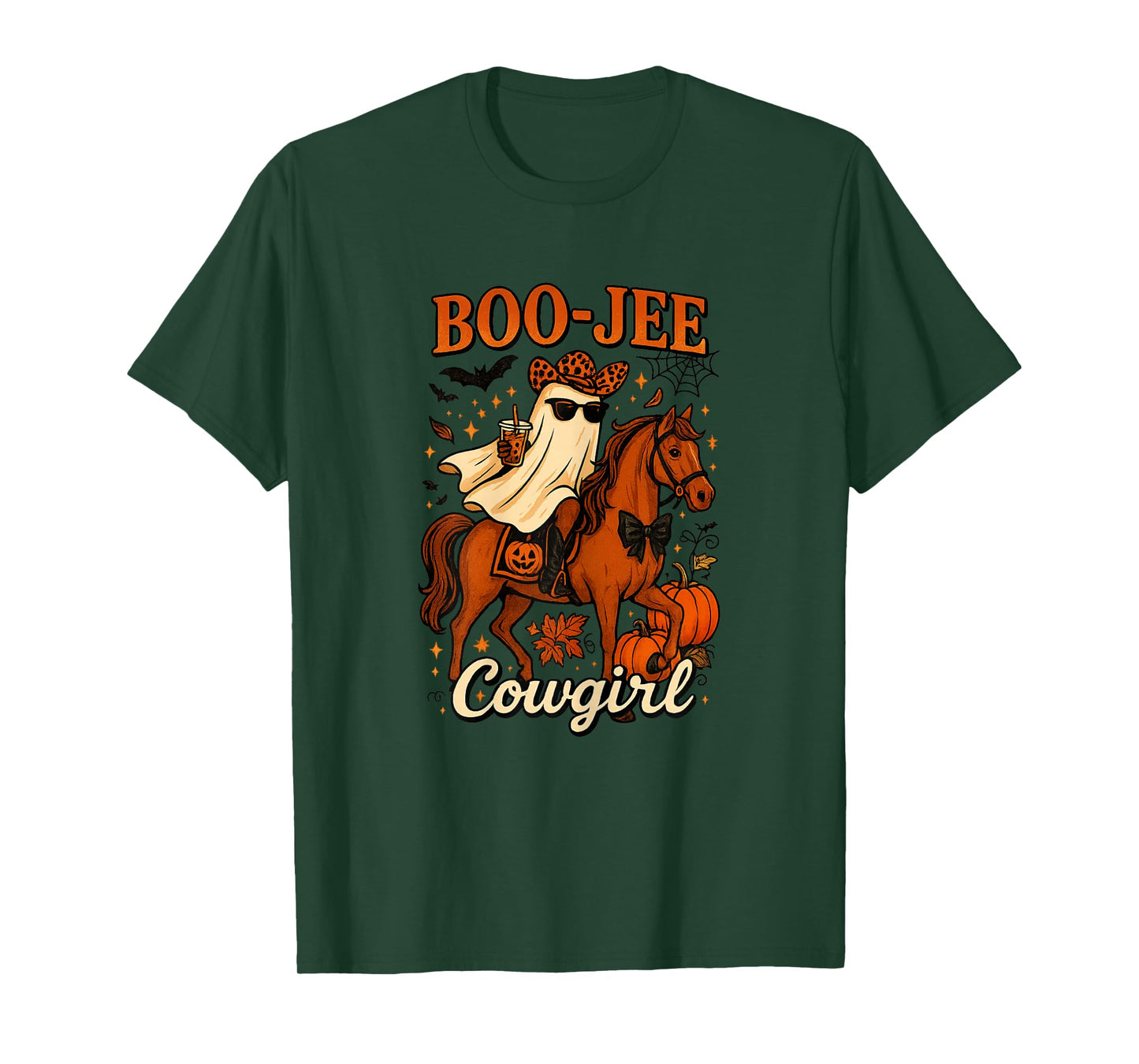 Boo JEE Western Cowgirl Leopard Cowgirl Riding Horse Autumn T-Shirt