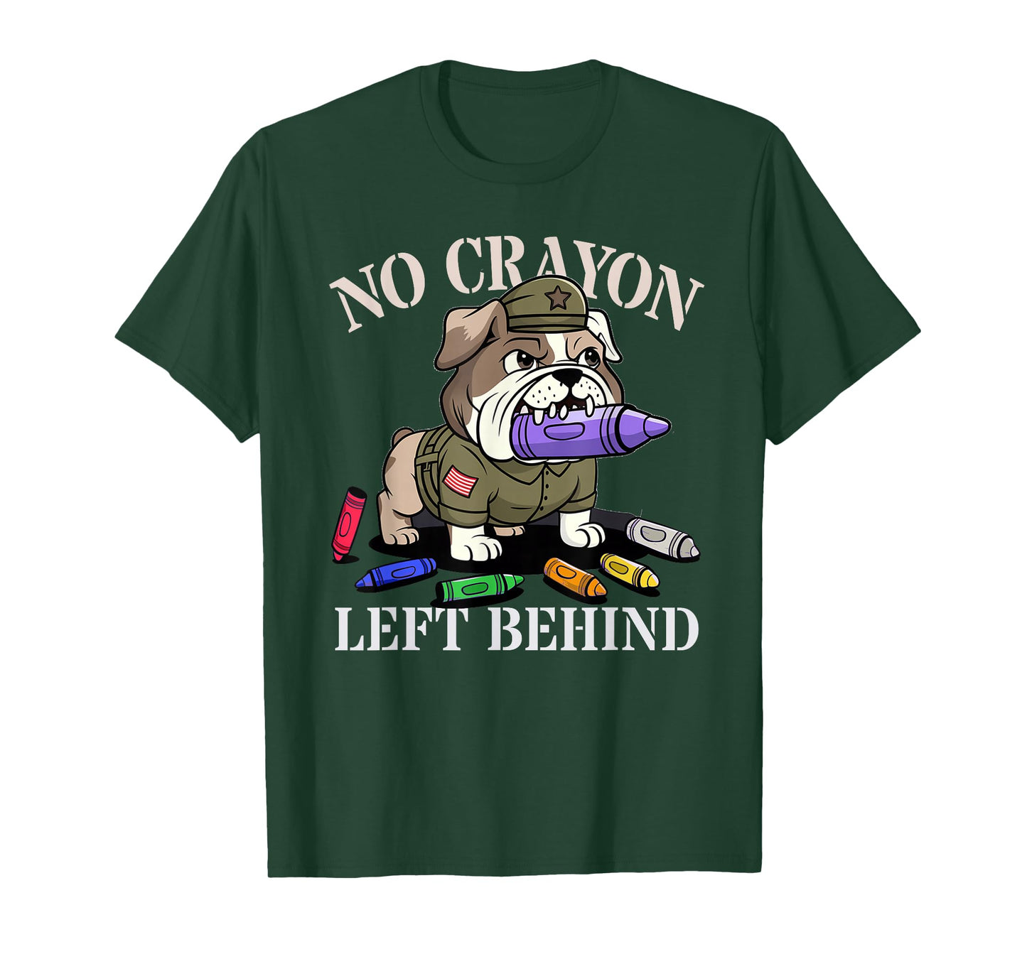 Sarcastic NO CRAYON LEFT BEHIND Proud Team Military Corps T-Shirt