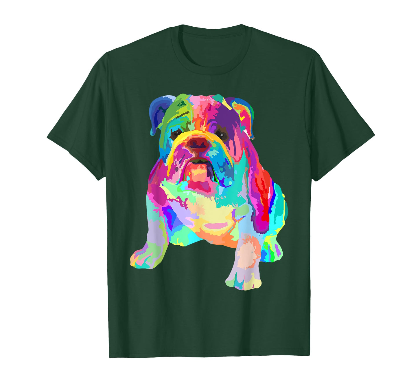 Dog Lover Gifts Womens Colorful Cool English Bulldog Mens T-Shirt Small