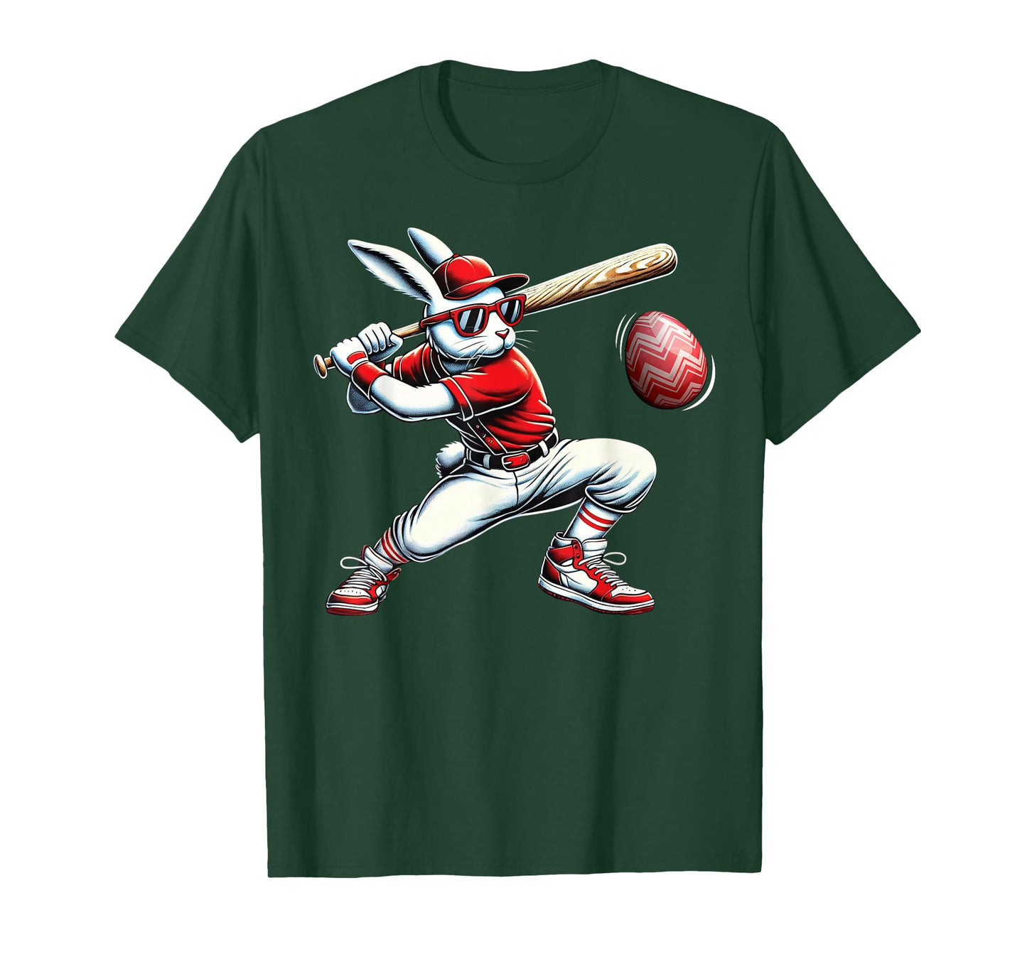 Happy Easter Bunny Playing Baseball Easter Sport Kids Boys T-Shirt