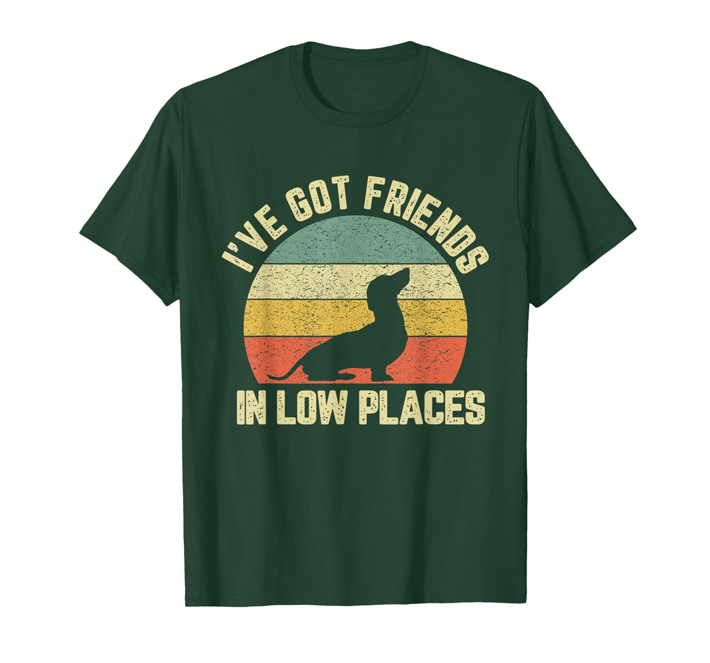 Vintage Dachshund Funny Weiner Dog Friends in Low Places T-Shirt
