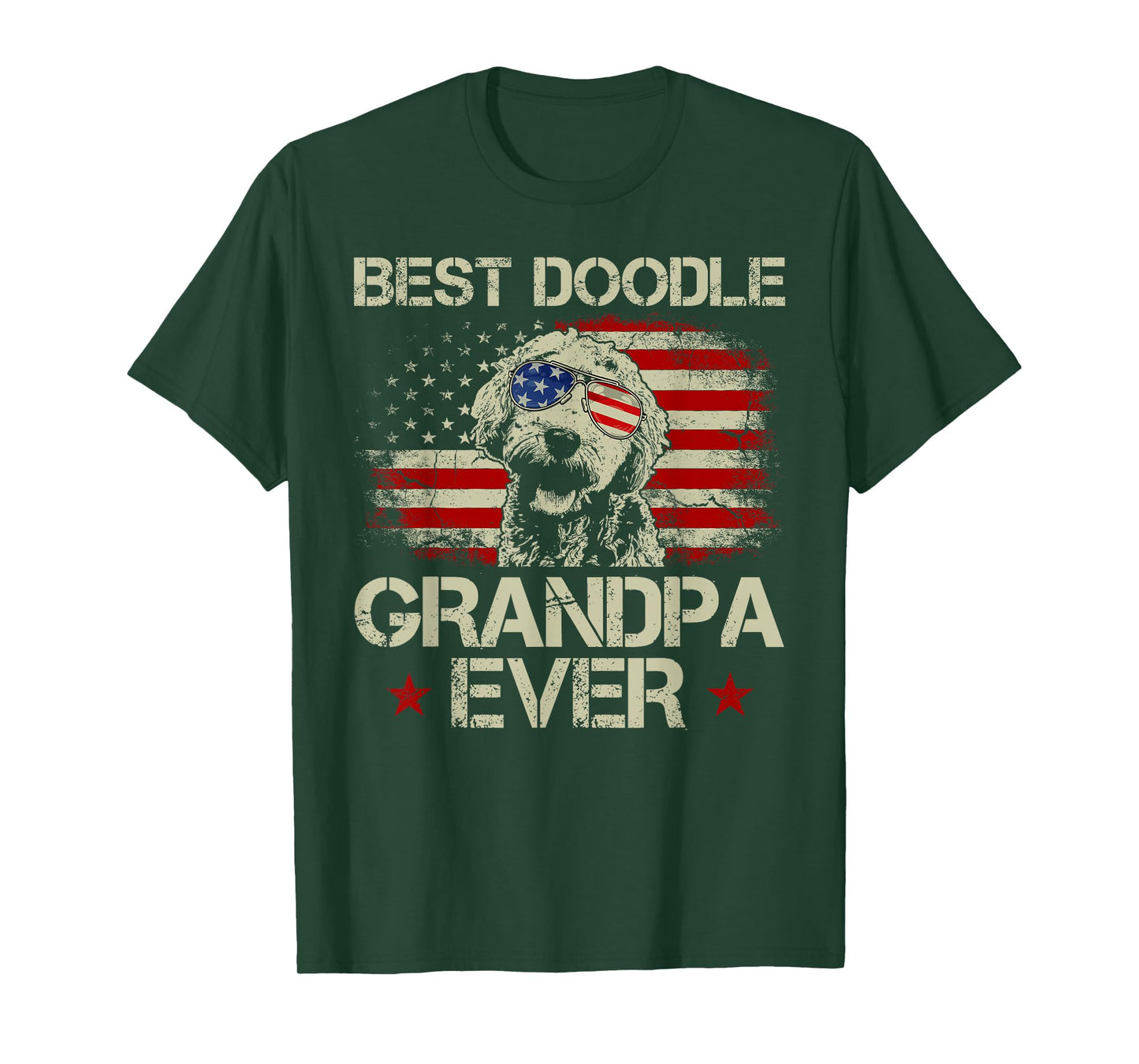 Best Doodle Grandpa Ever Shirt Goldendoodle 4th Of July Gift T-Shirt for Women Men