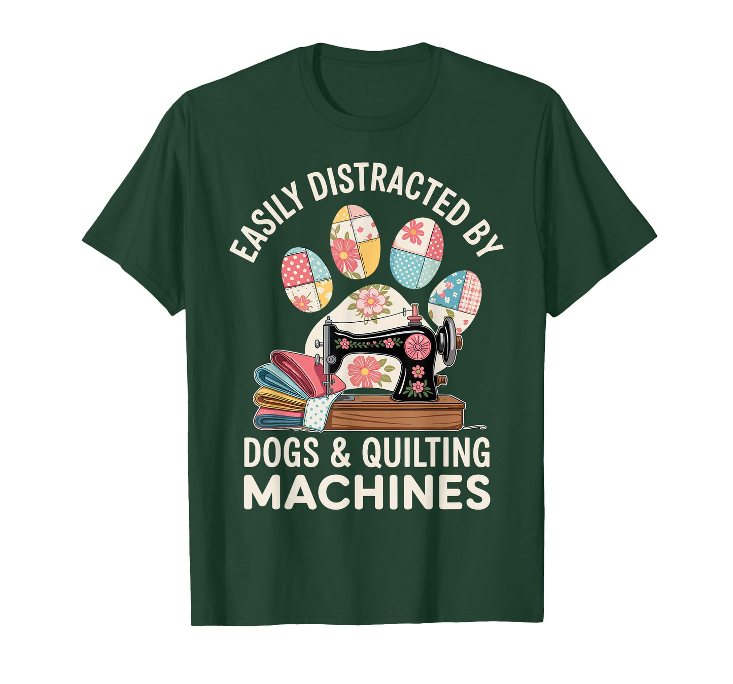 Dogs And Quilting Machines Quilt Funny Quilting T-Shirt