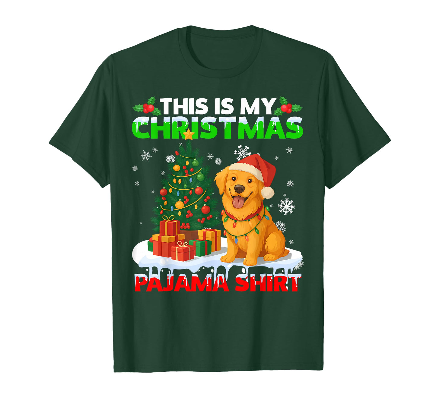 This is My Christmas Pajama Golden Retriever Lover Dog T-Shirt