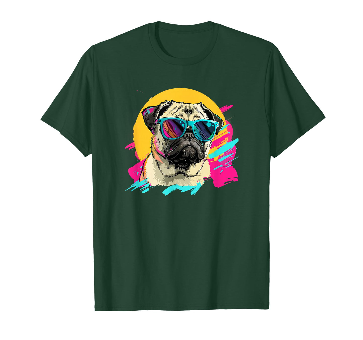 Funny Mens & Womens Retro Vintage 80s Pug Lover T-Shirt