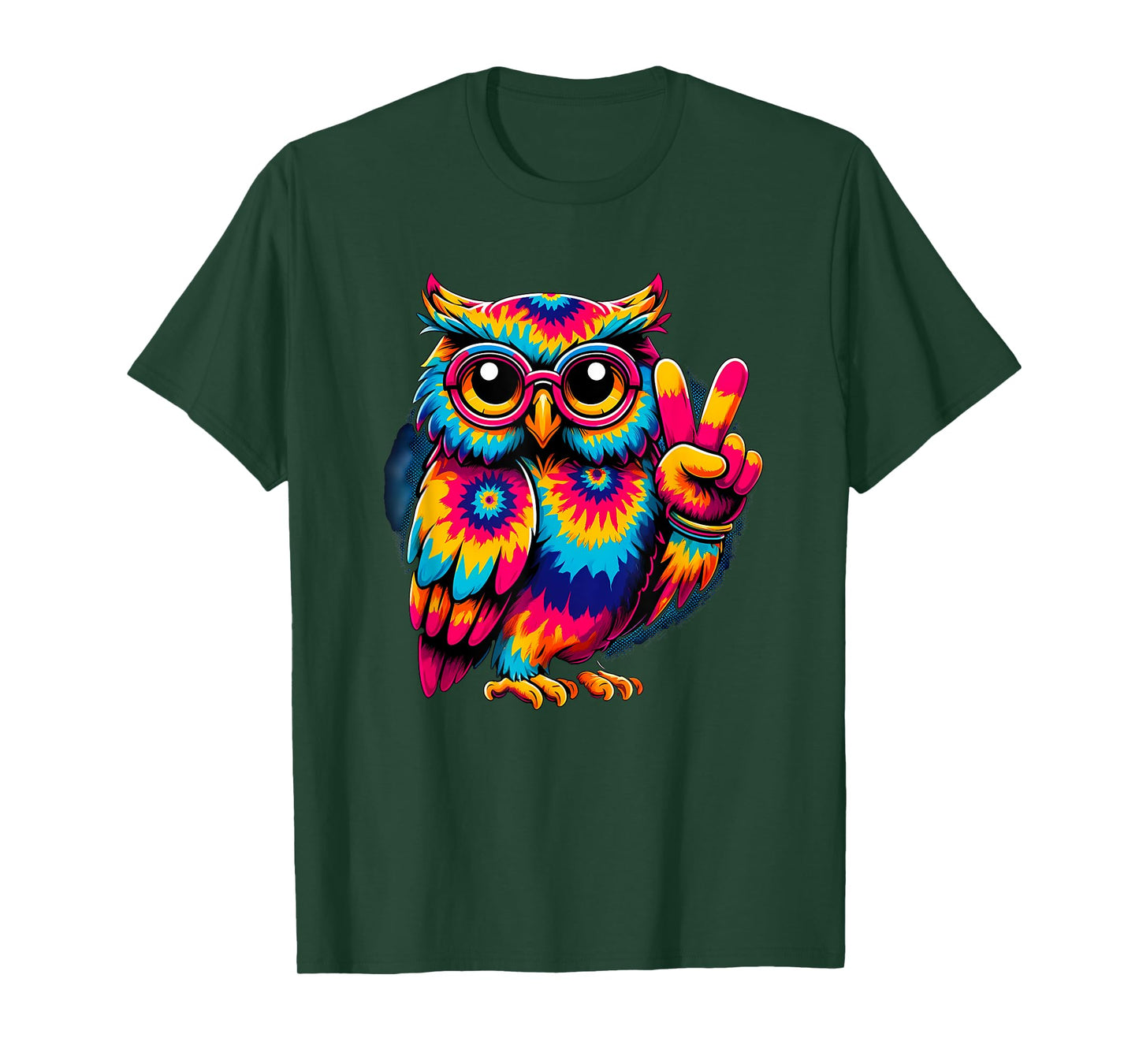 Peace Sign Tie Dye Owl T-Shirt