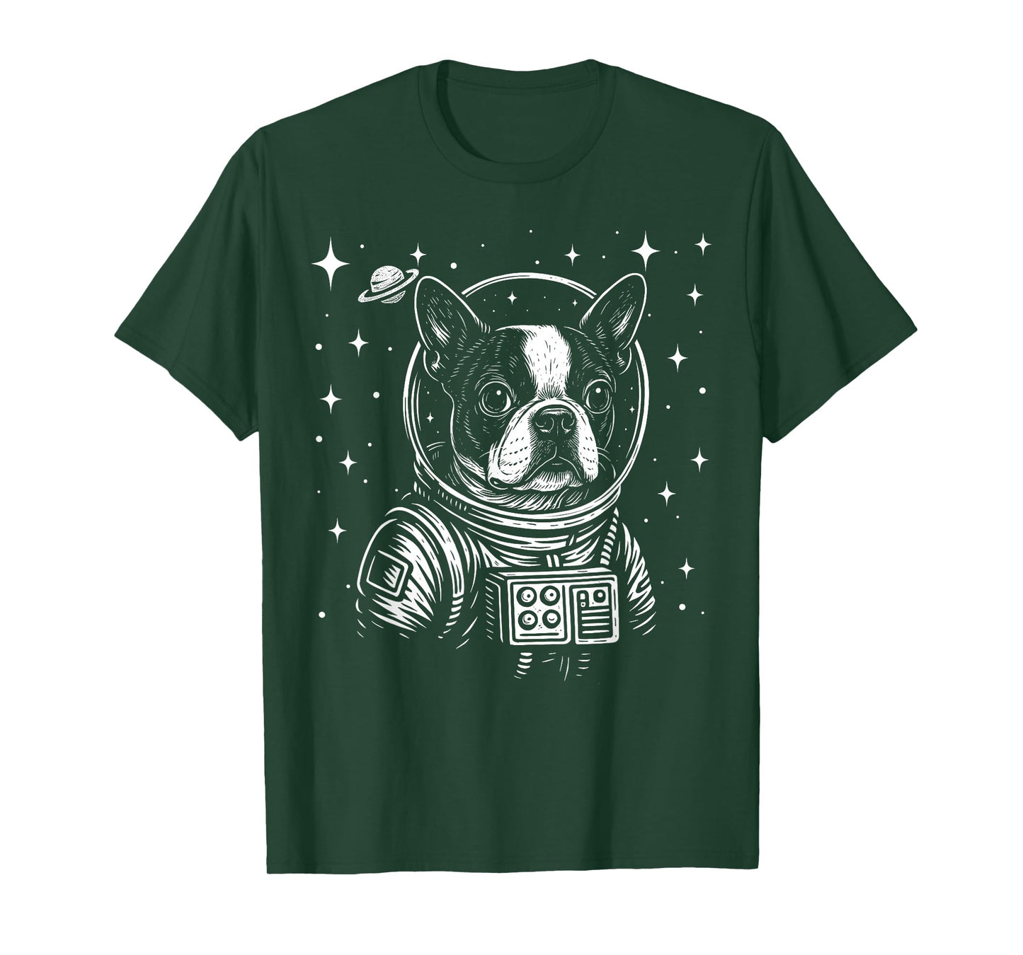 Astronaut Boston Terrier Space Galaxy Dog Lovers T-Shirt